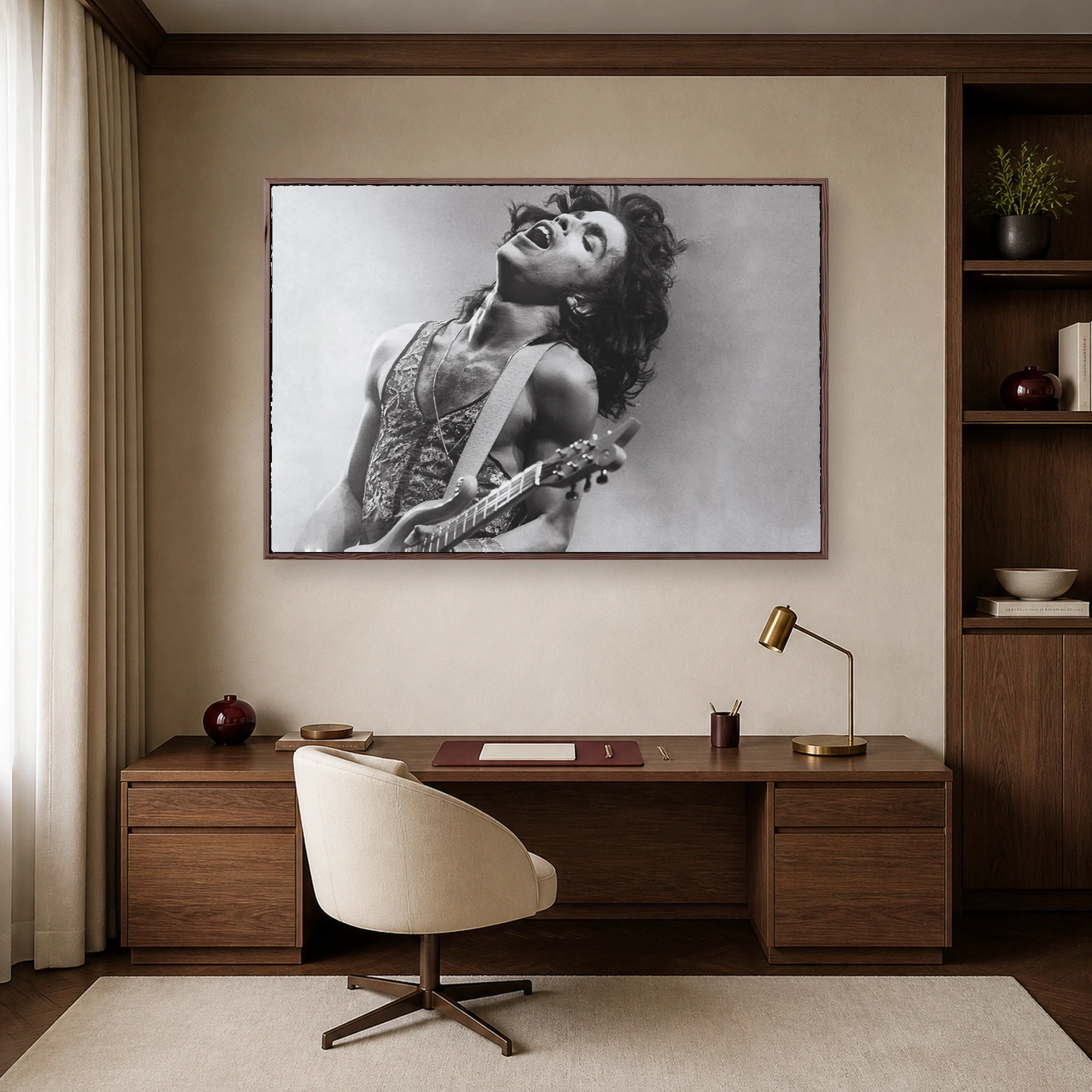 Prince Live Monochrome Guitar Performance Canvas Wall Art, view 5