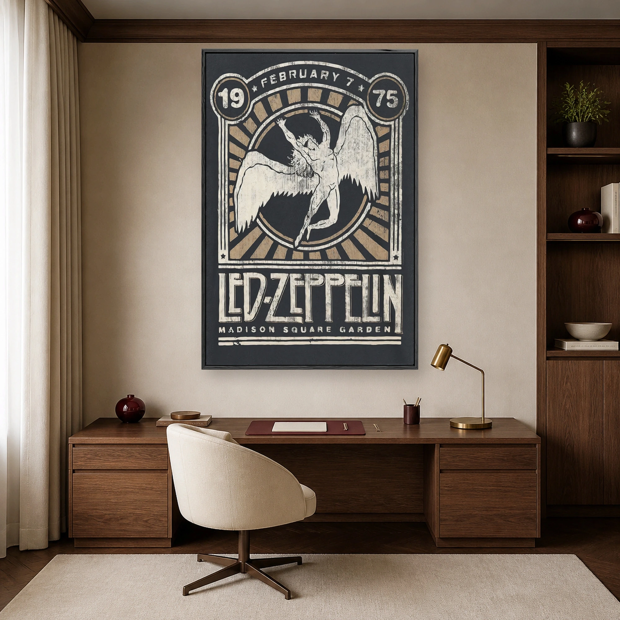Led Zeppelin Madison Square Garden 1975 Vintage Rock Wall Art Print, view 5