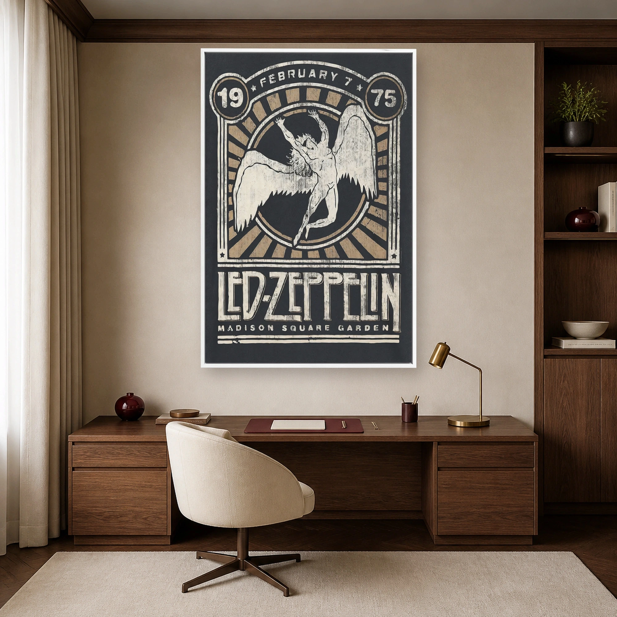 Led Zeppelin Madison Square Garden 1975 Vintage Rock Wall Art Print, view 6