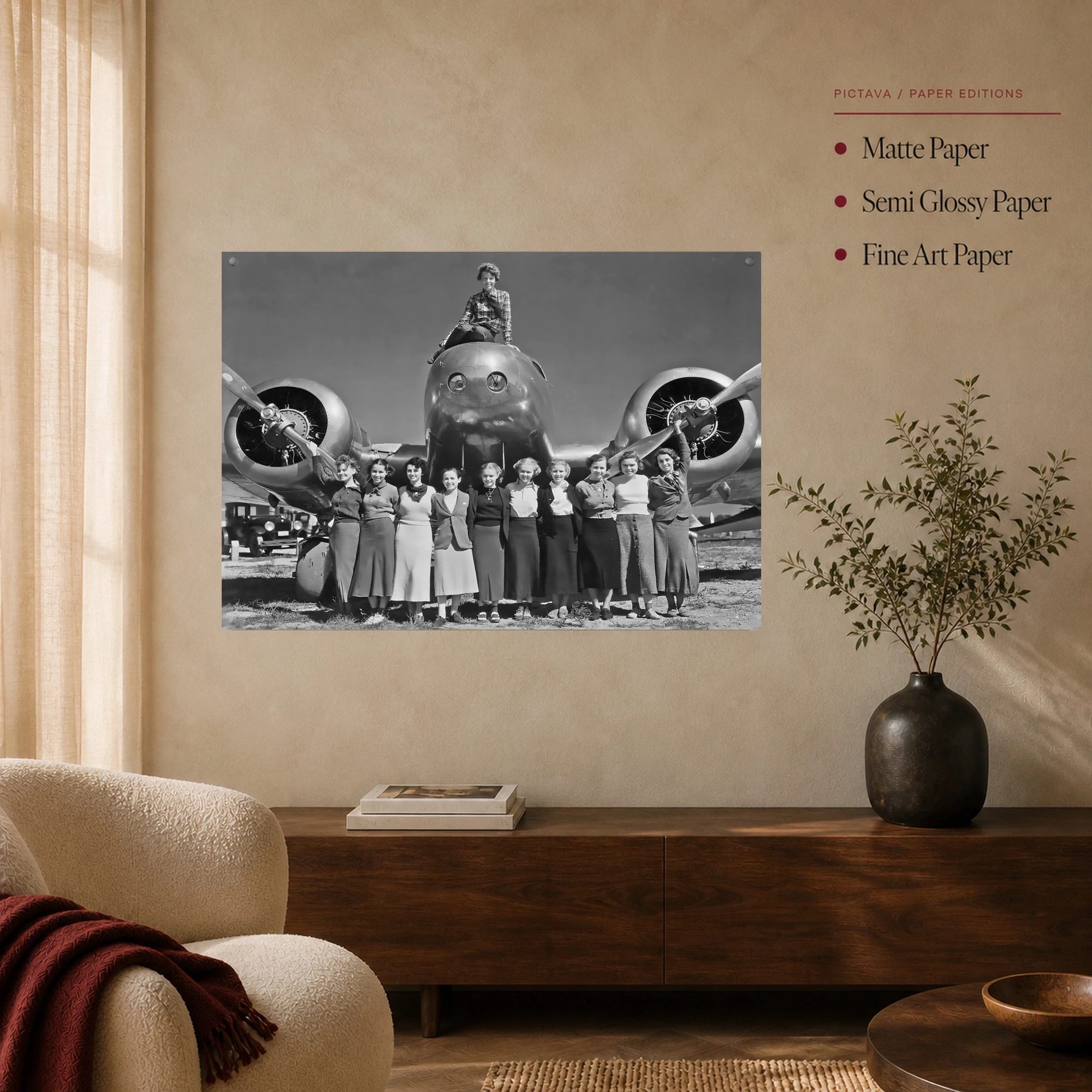 Amelia Earhart Historic Aviation Vintage Wall Art, view 3