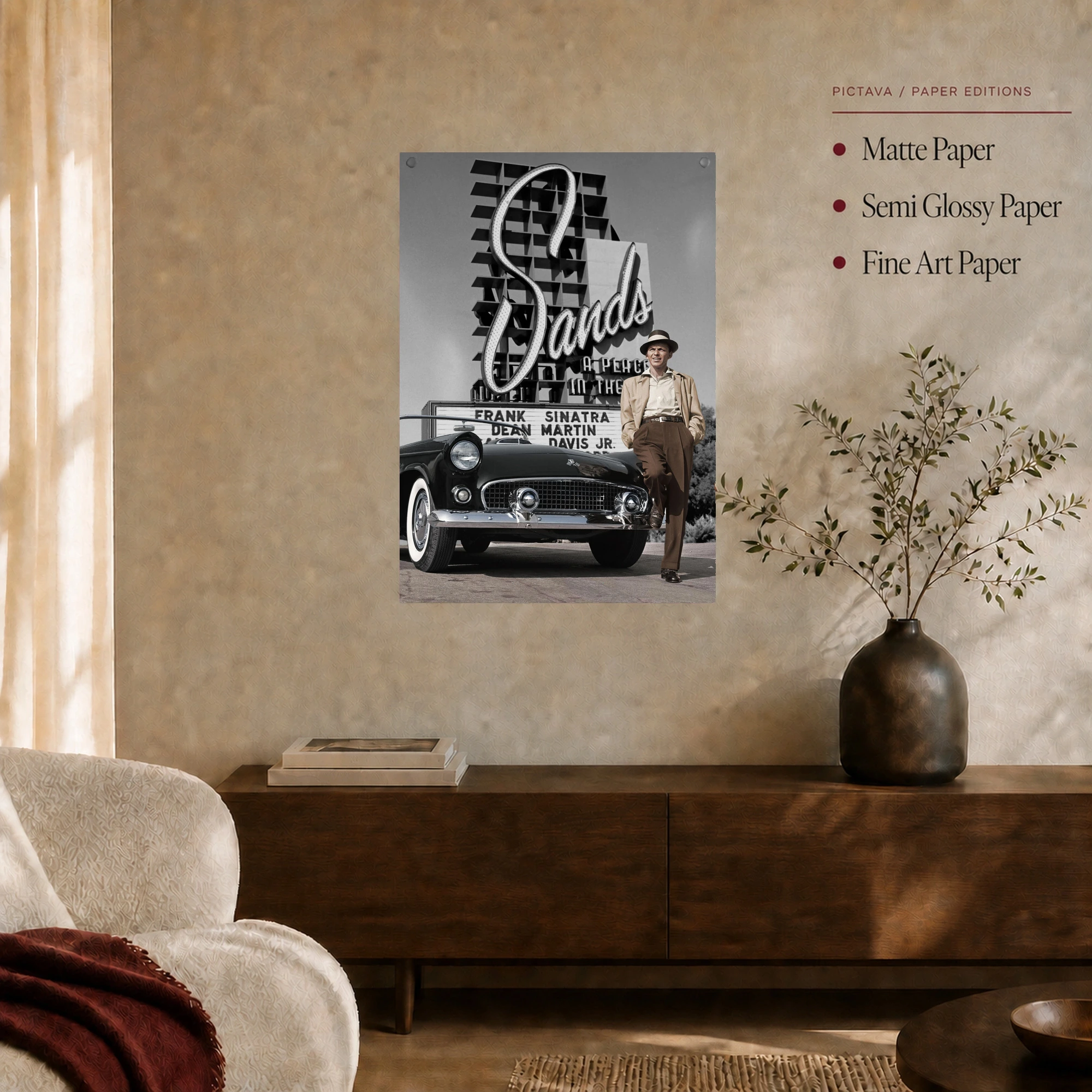 Frank Sinatra at The Sands Vintage Las Vegas Wall Art Print, view 4