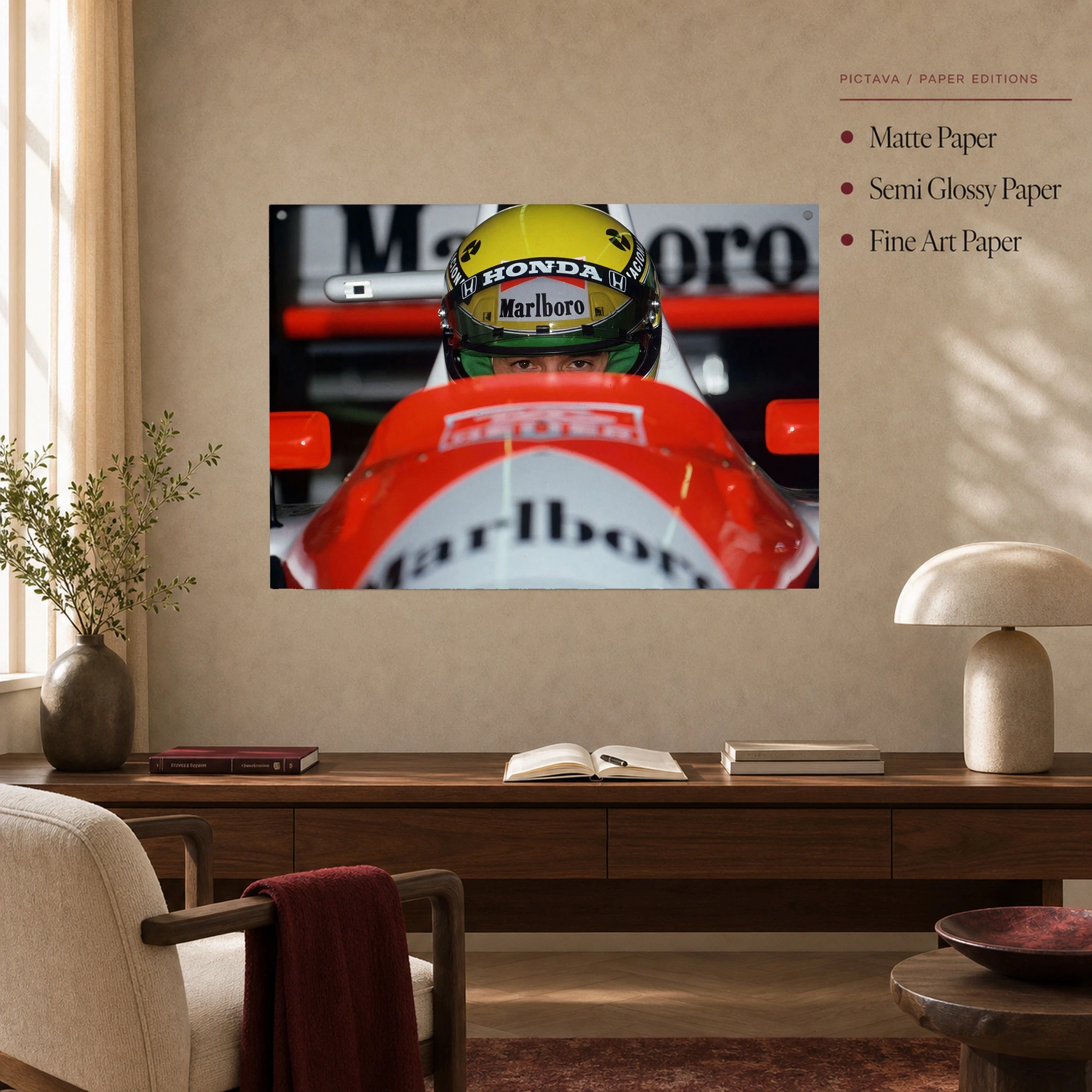 Ayrton Senna McLaren F1 Cockpit Portrait Wall Art Print, view 5