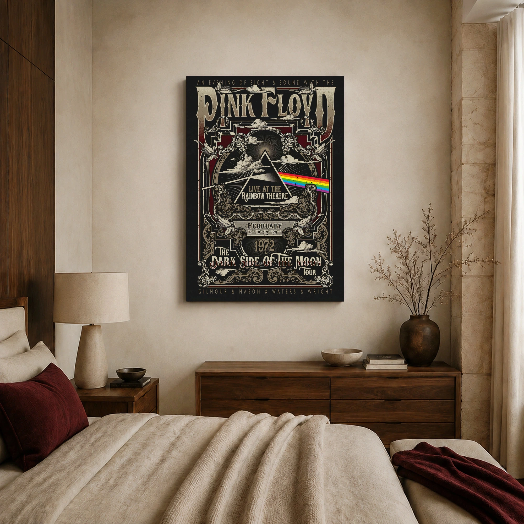 Pink Floyd Rainbow Theatre 1972 Vintage Concert Poster Wall Art, view 4