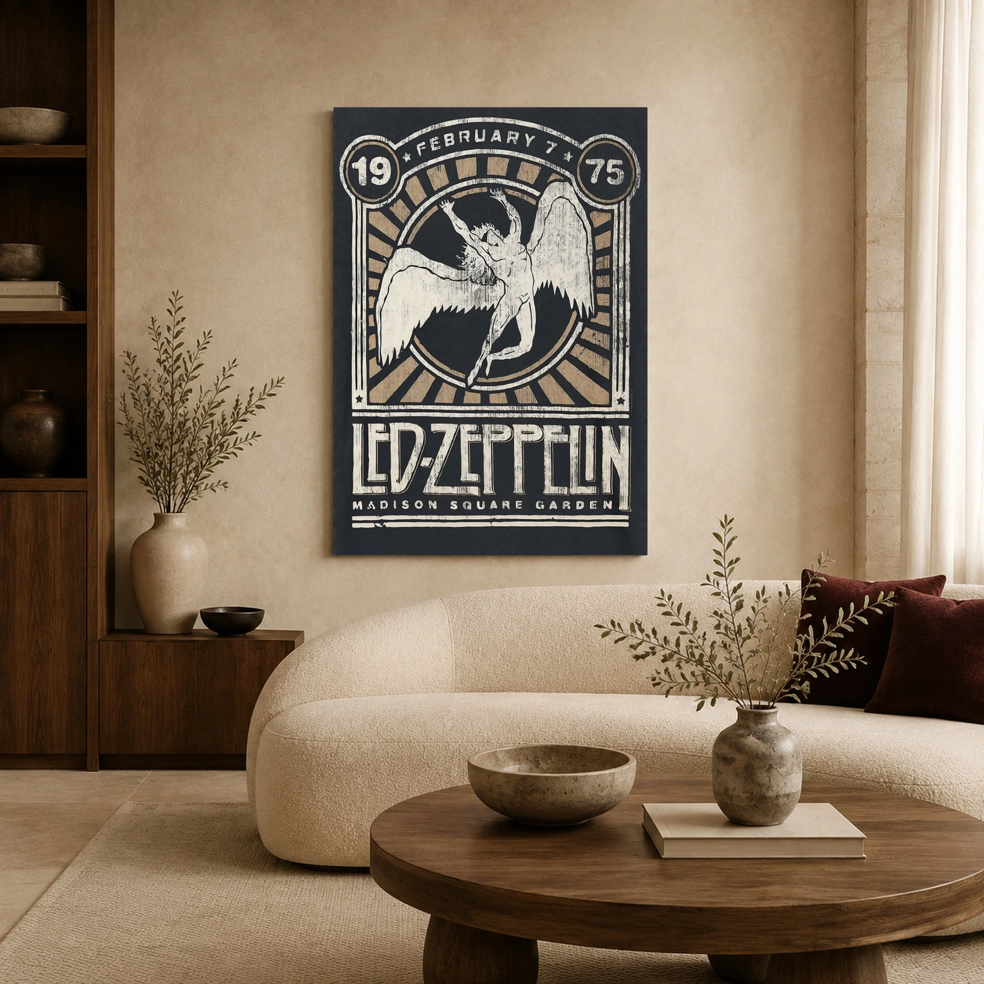 Led Zeppelin Madison Square Garden 1975 Vintage Rock Wall Art Print, view 7