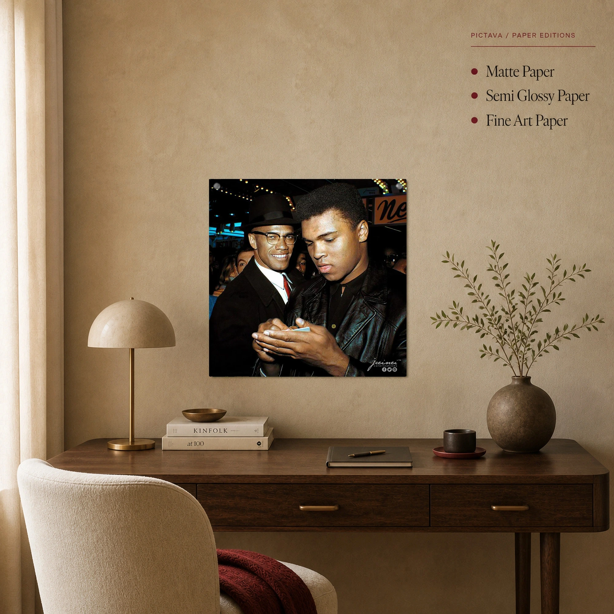 Muhammad Ali and Malcolm X Historic Portrait Canvas Print, view 2