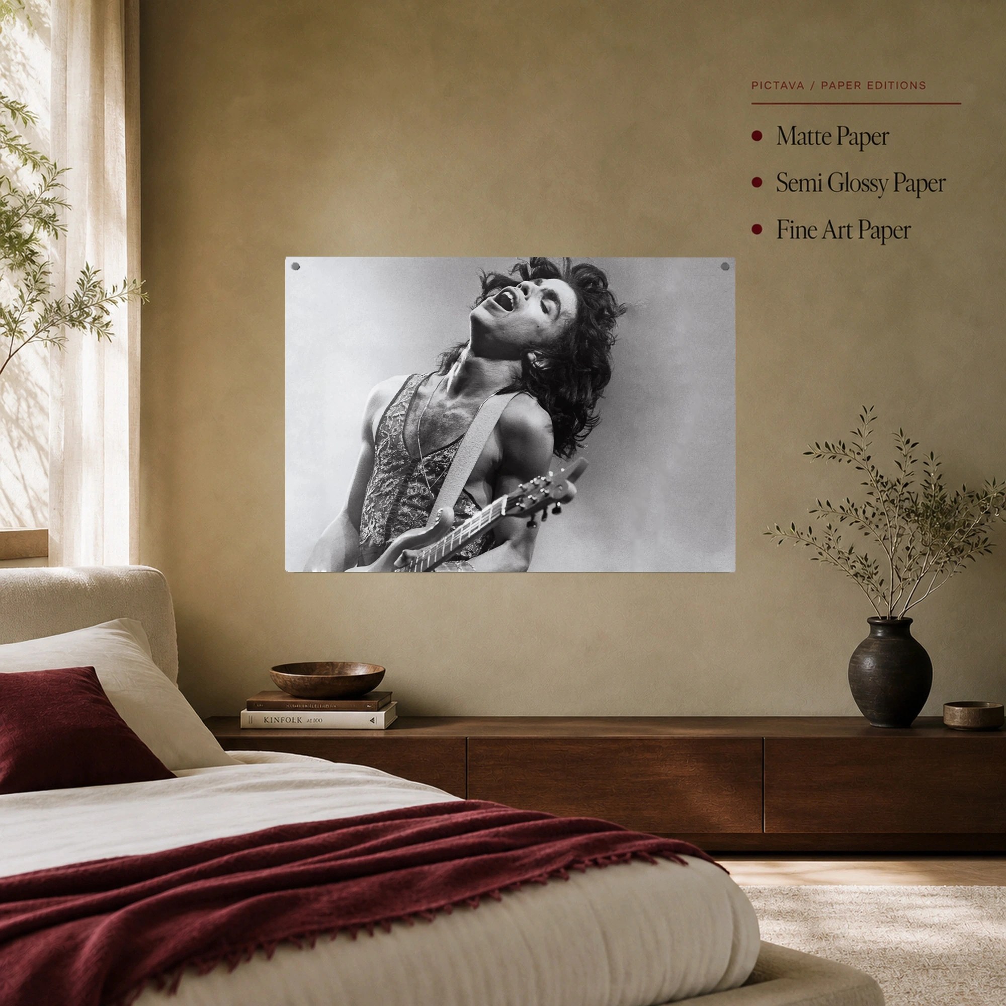 Prince Live Monochrome Guitar Performance Canvas Wall Art, view 7