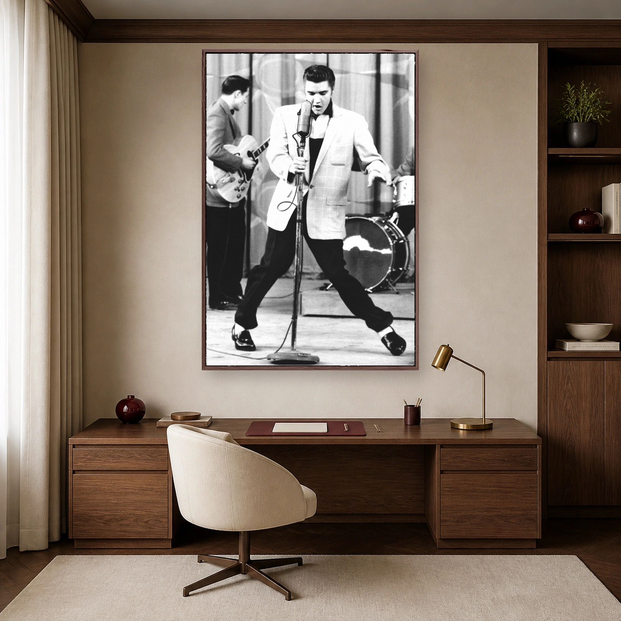 Elvis Presley Live Vintage Black and White Wall Art, view 4