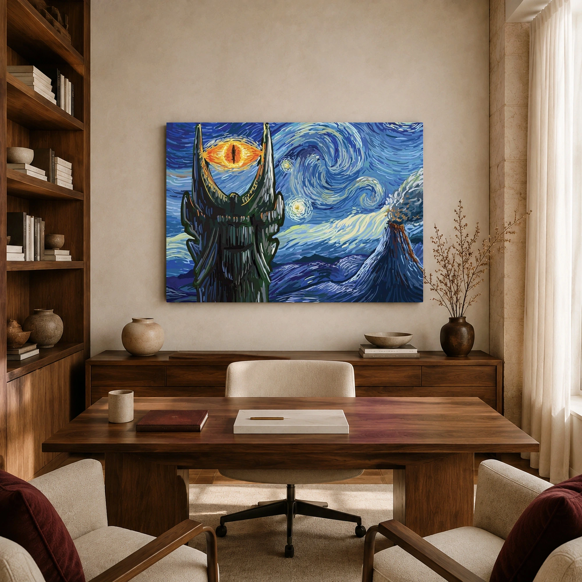 Starry Night Over Mordor Wall Art Canvas Print & Fine Art Poster, view 8