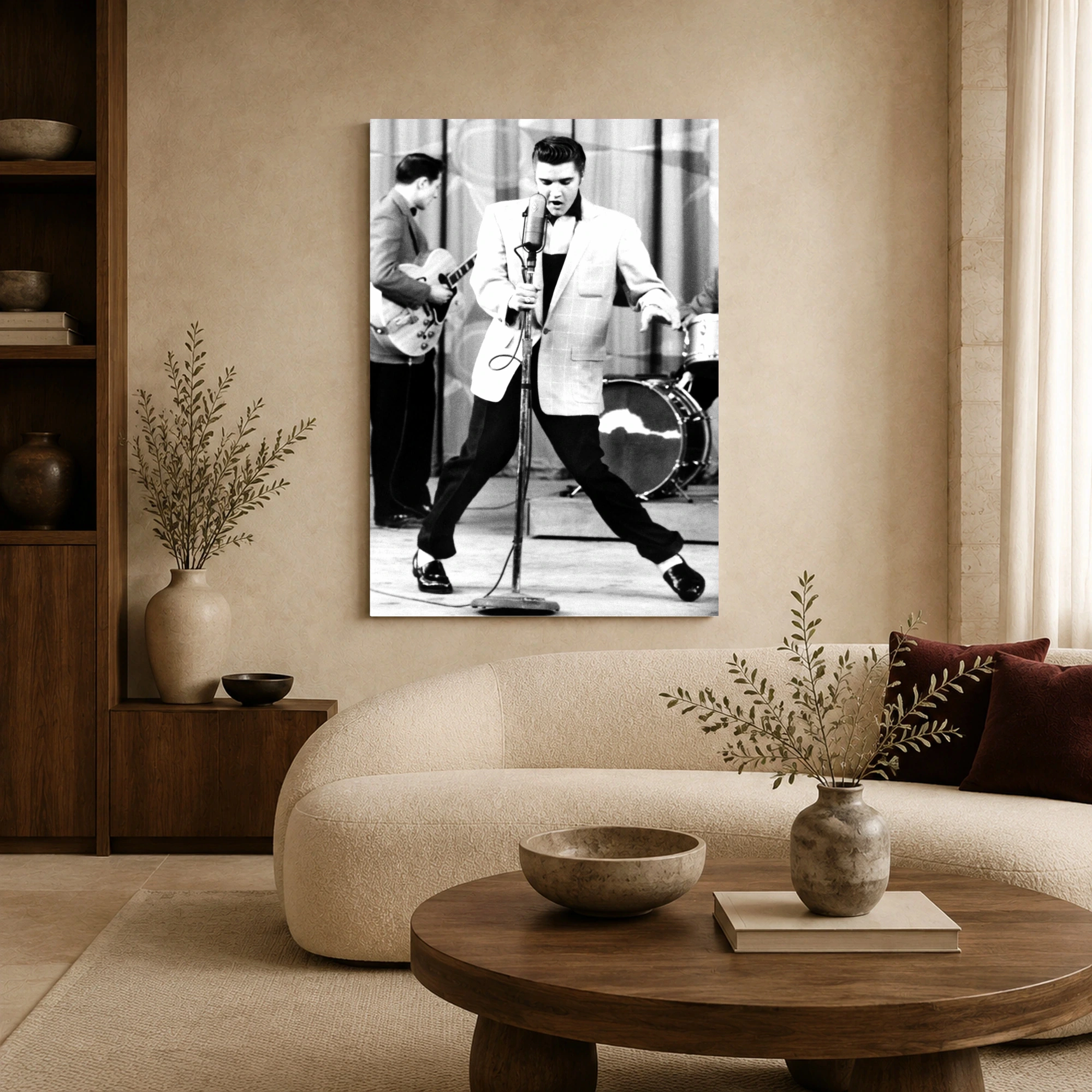 Elvis Presley Live Vintage Black and White Wall Art, view 6
