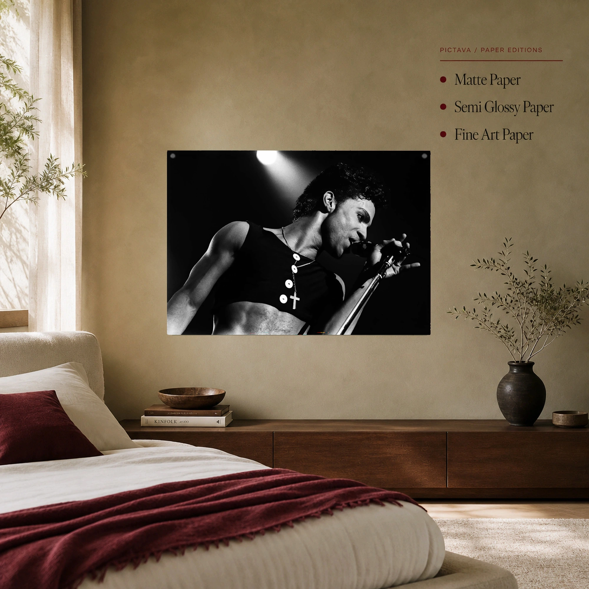Prince Live Concert Black and White Wall Art, view 7