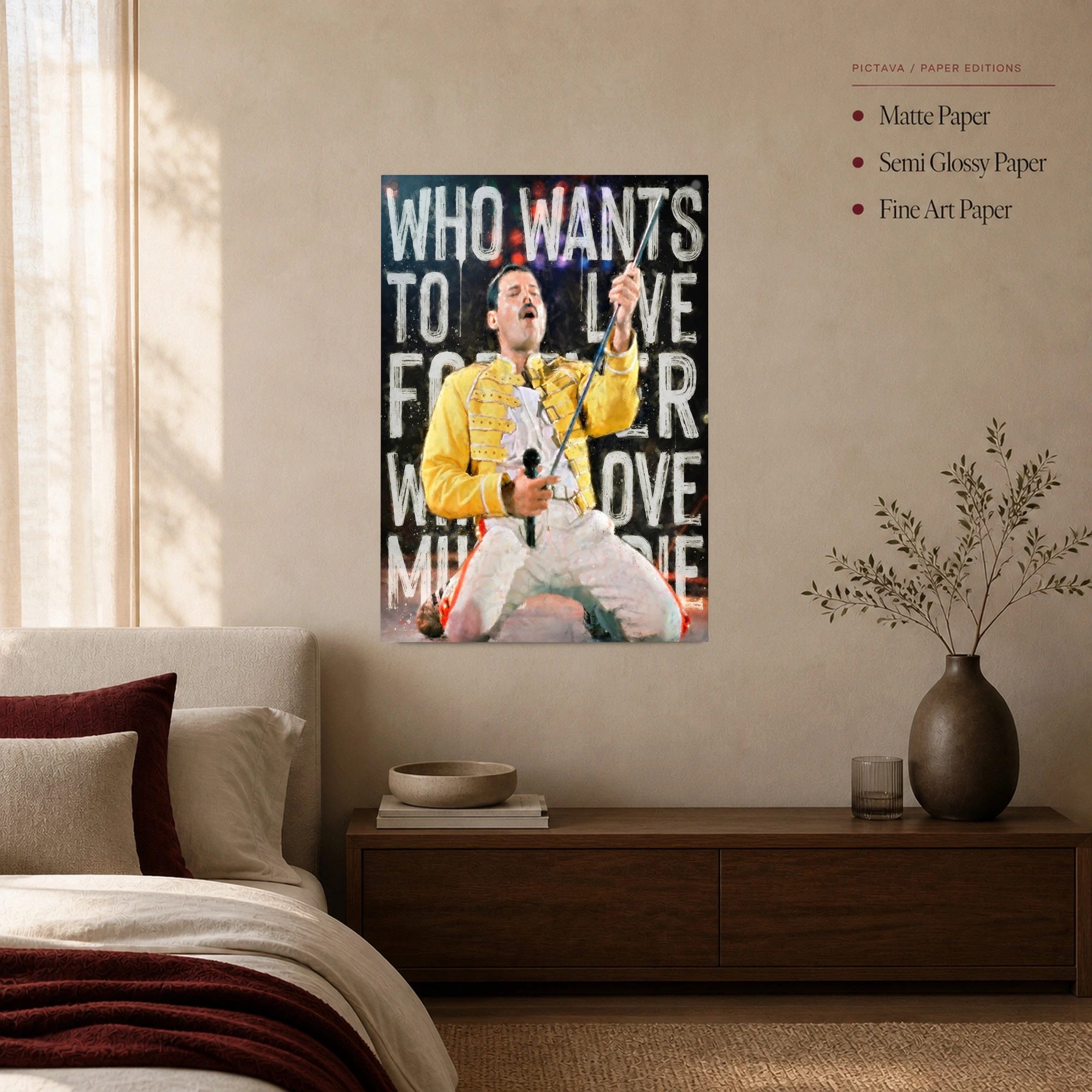 Freddie Mercury Music Wall Art Canvas Print, view 3