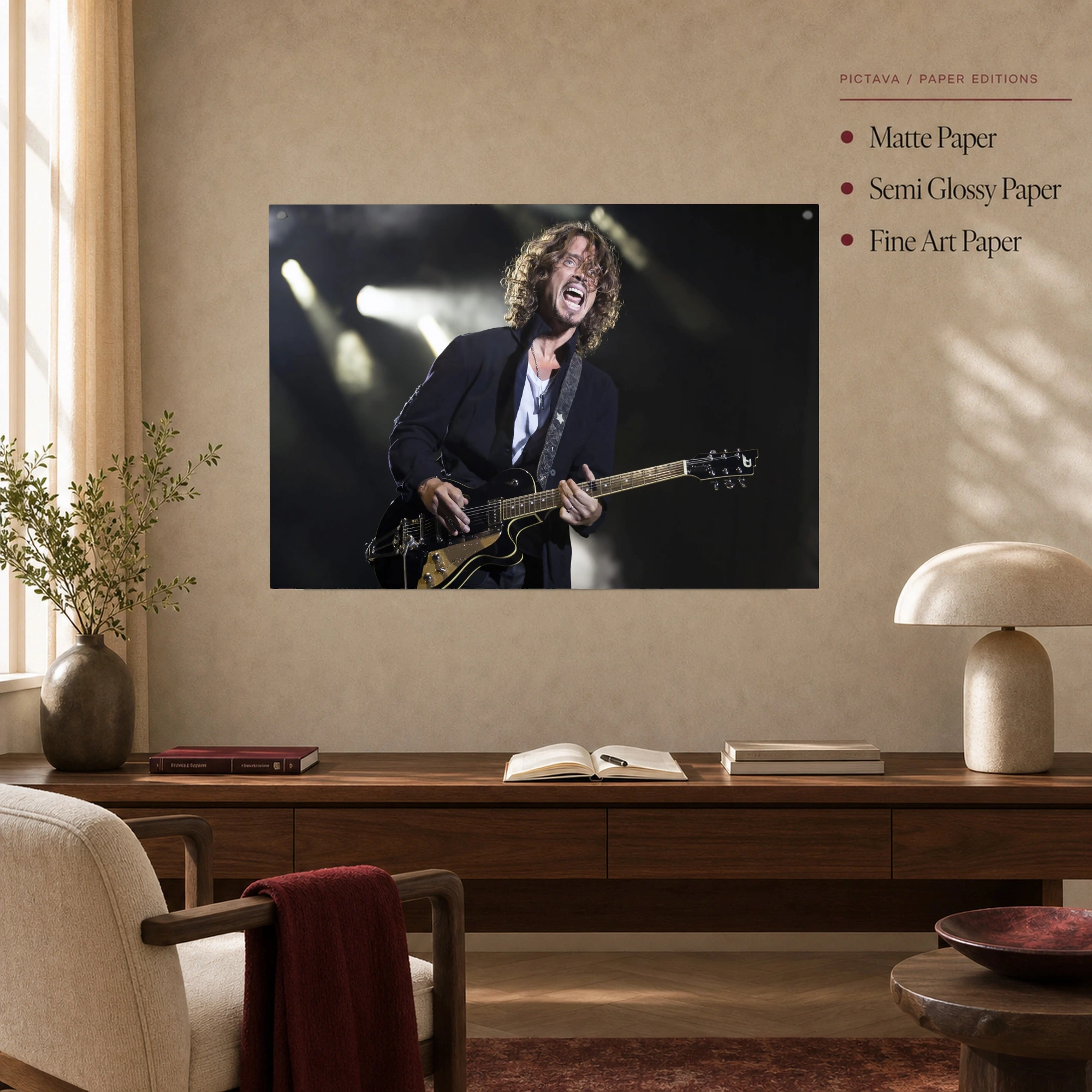 Chris Cornell Live Concert Guitar Performance Art Print, view 4