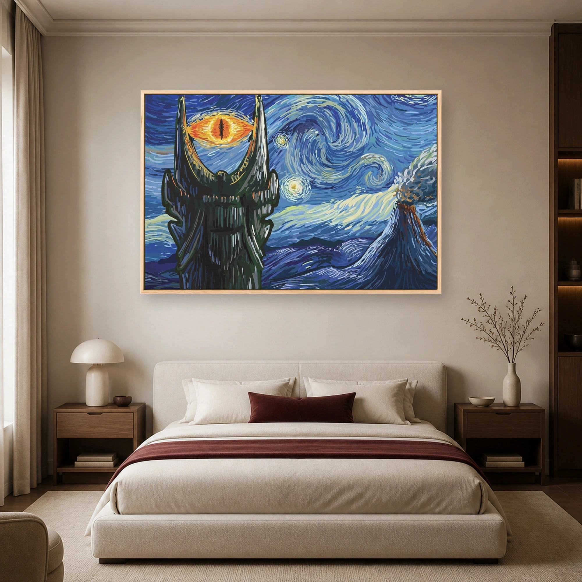 Starry Night Over Mordor Wall Art Canvas Print & Fine Art Poster, view 5