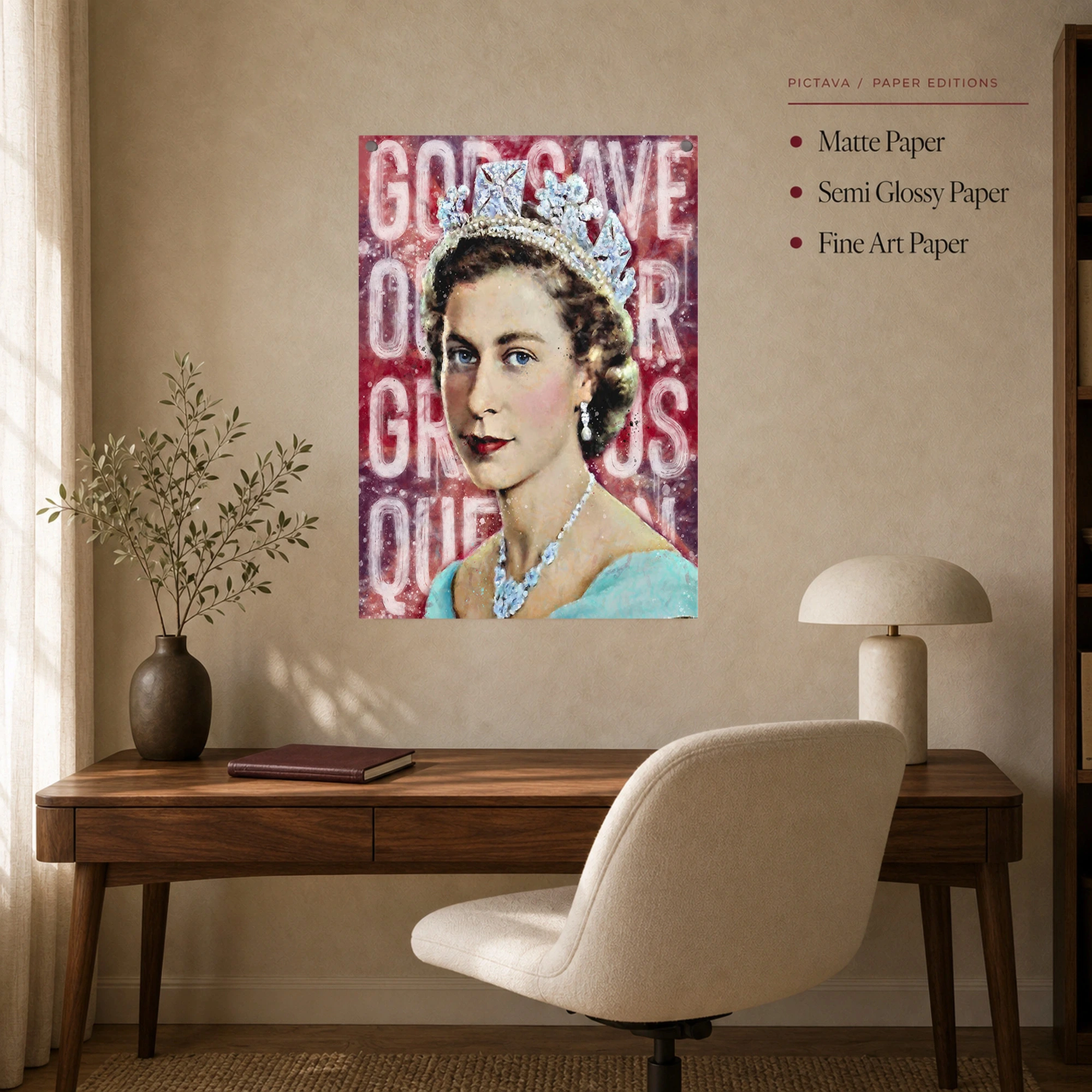 Queen Elizabeth II Pop Art Canvas Print, view 7