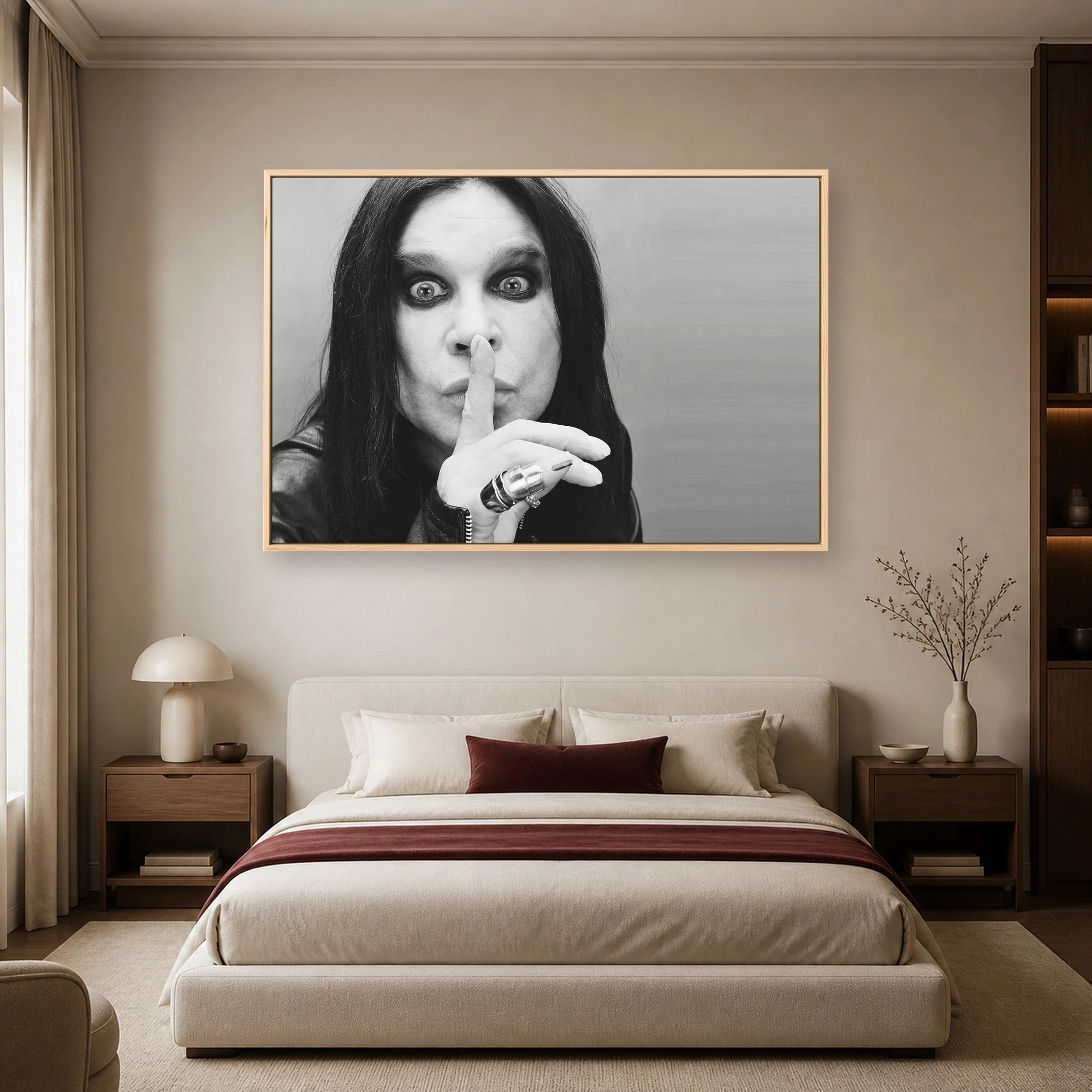 Ozzy Osbourne Hush Black and White Music Legend Wall Art, view 4