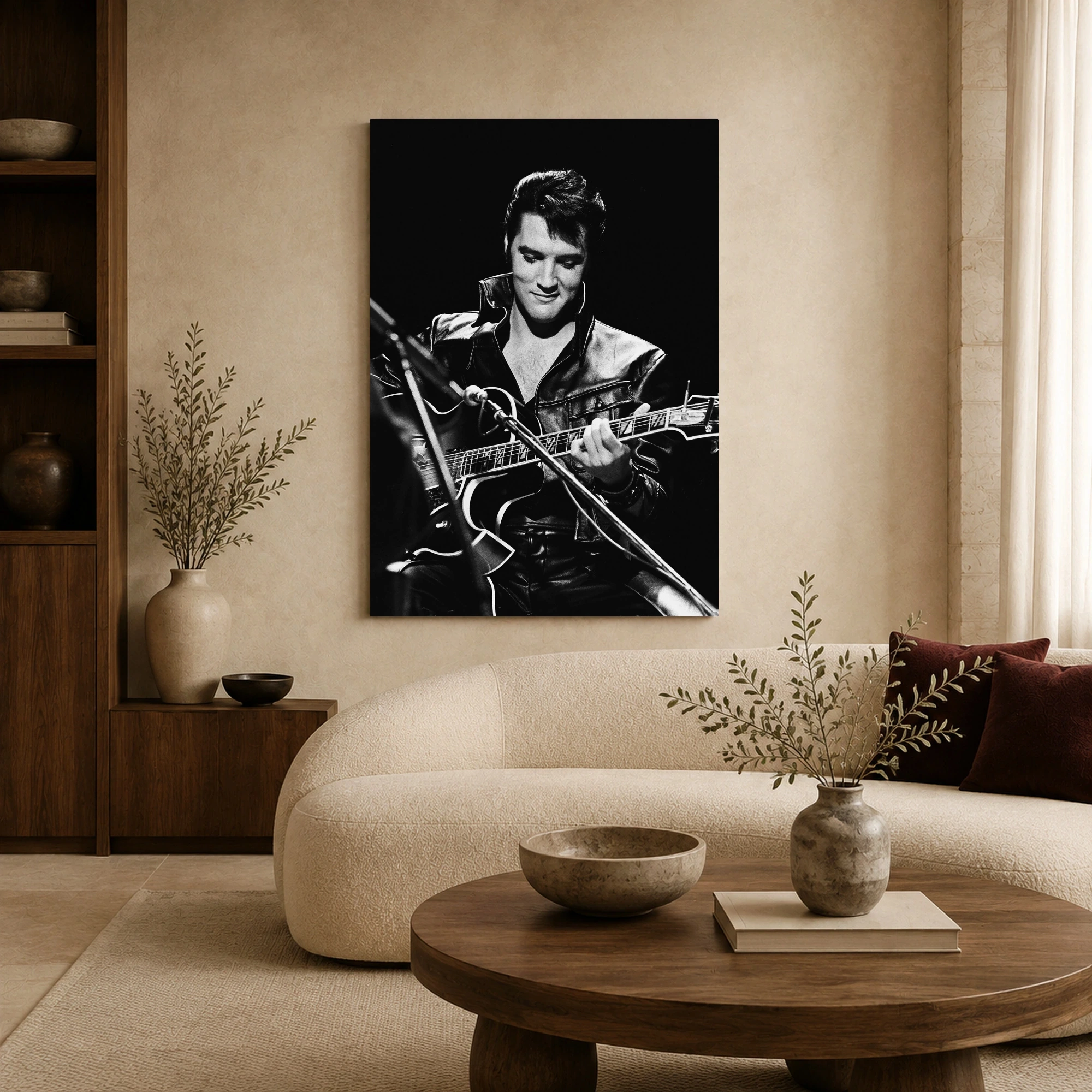 Elvis Presley '68 Comeback Black Leather Guitar Wall Art Print, view 3