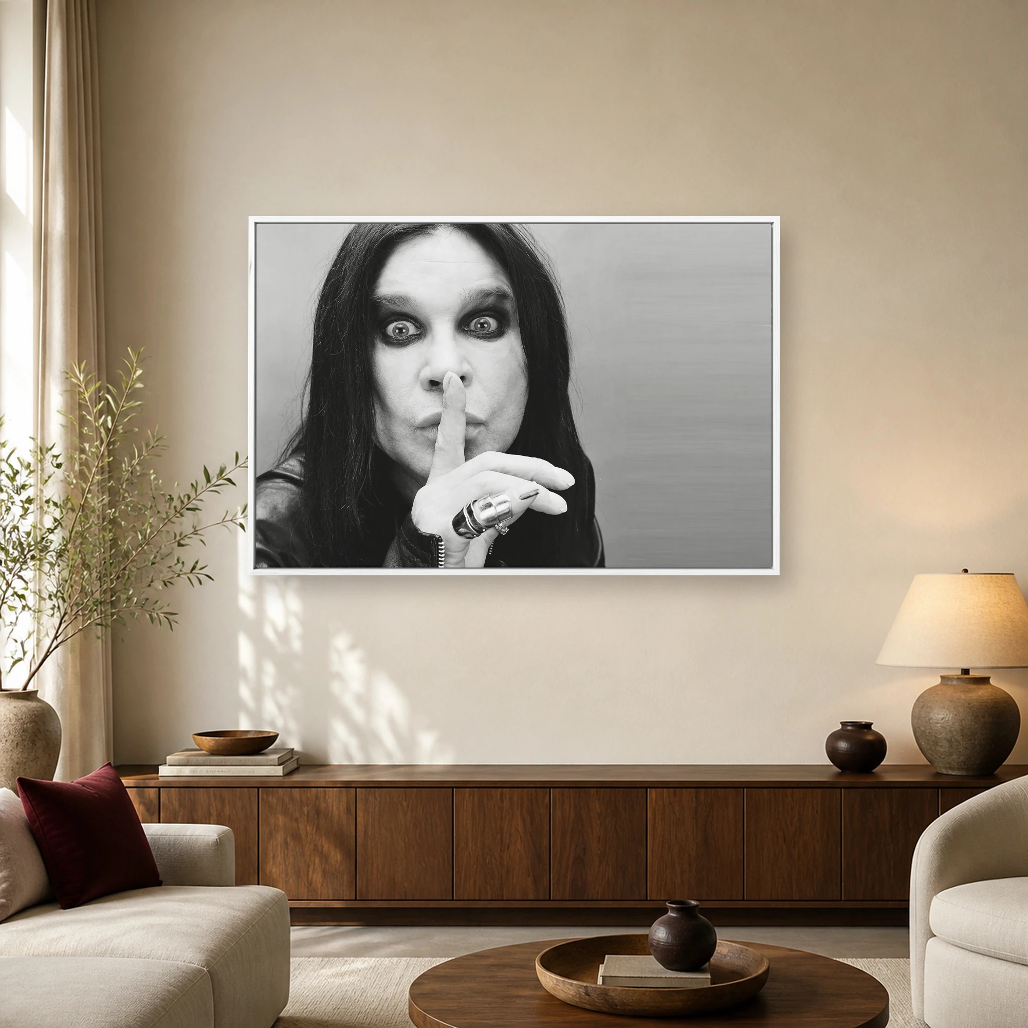 Ozzy Osbourne Hush Black and White Music Legend Wall Art, view 2