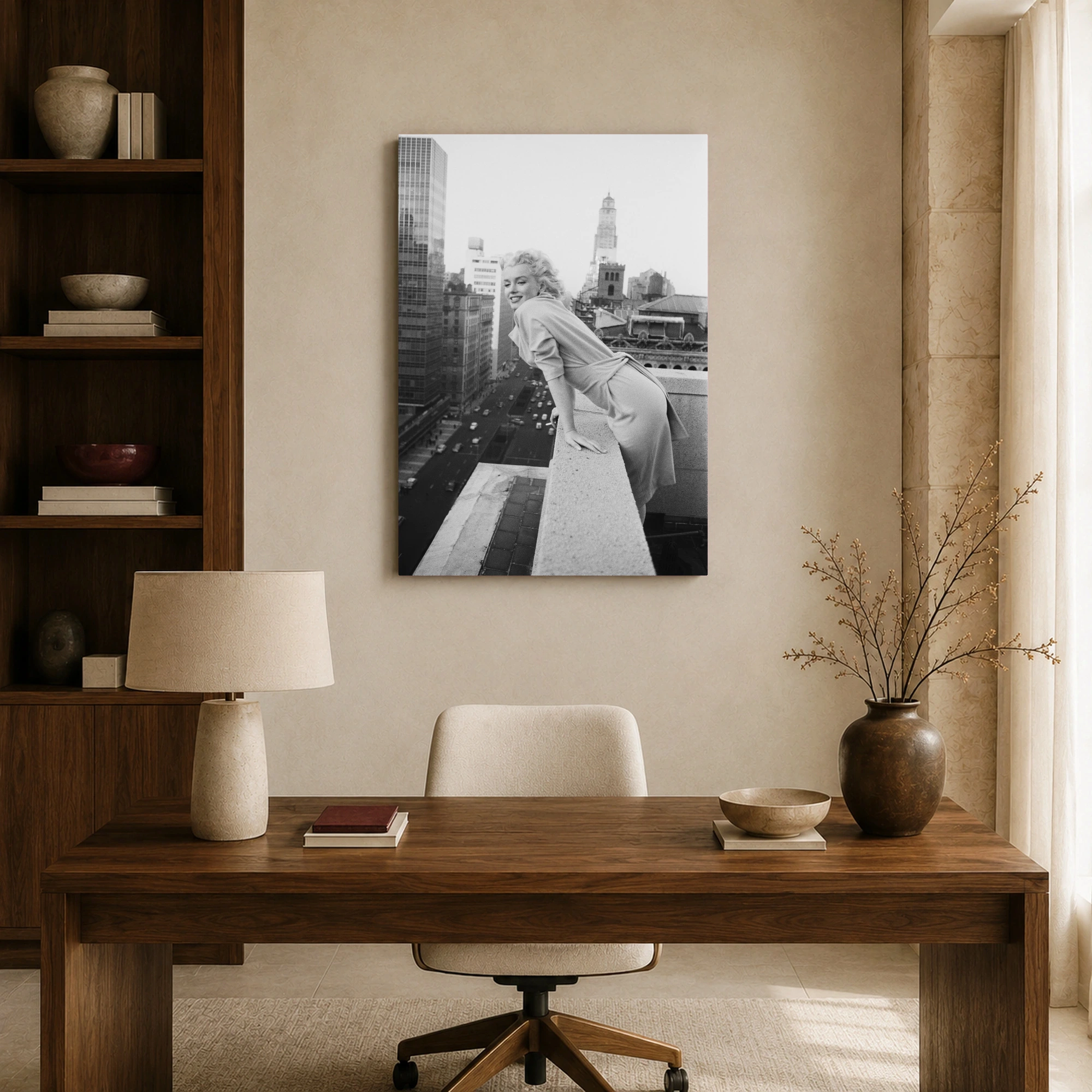Marilyn Monroe New York City Rooftop Black and White Art Print, view 8