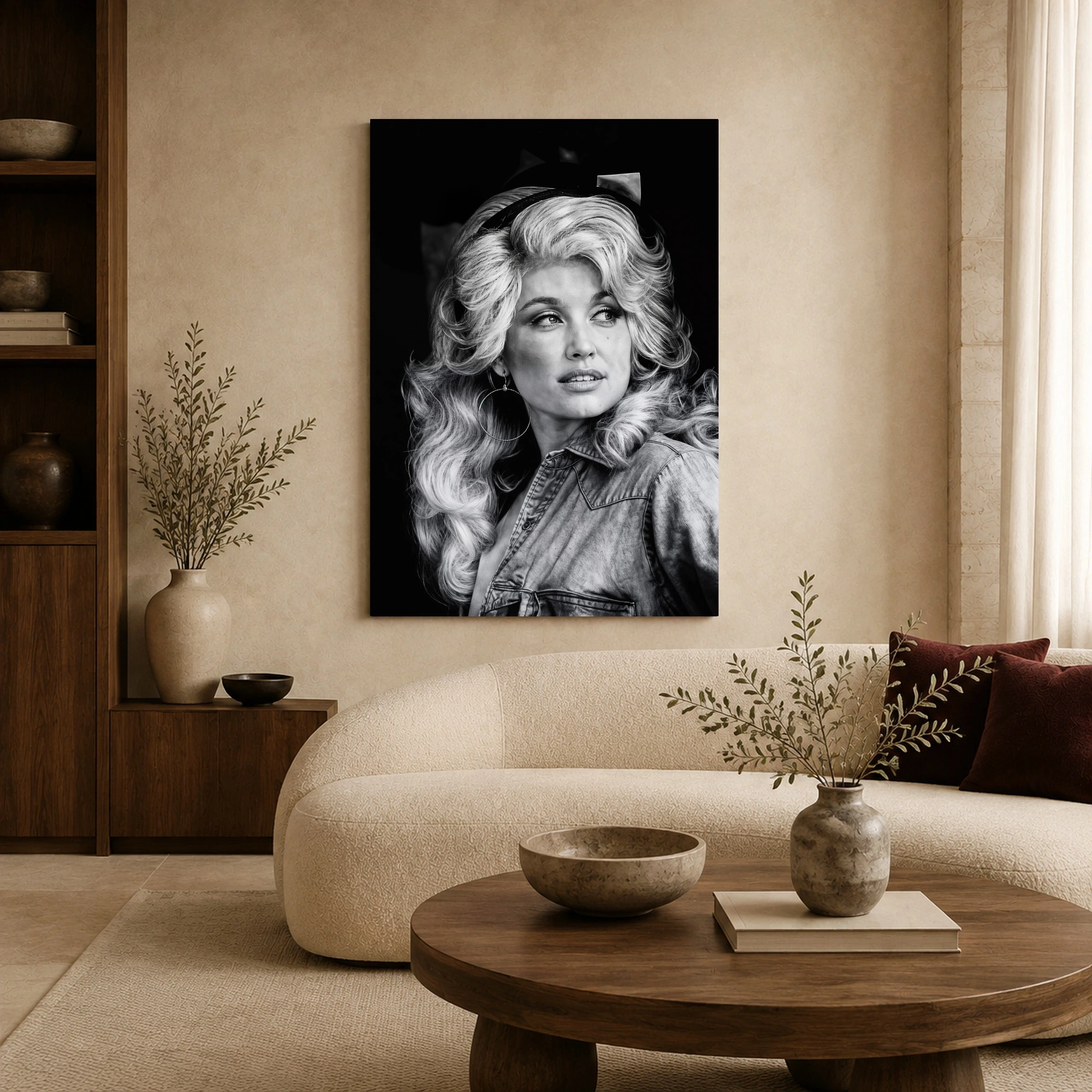 Country Legend Black and White Portrait Wall Art, view 5