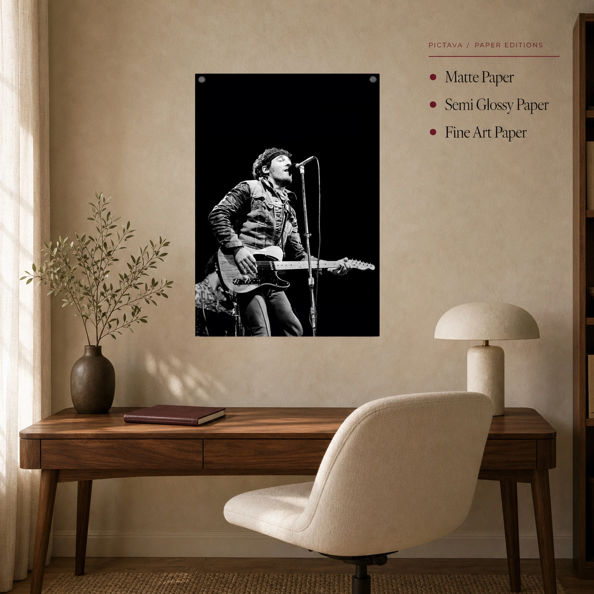 Bruce Springsteen Live Concert Black and White Art Print, view 7