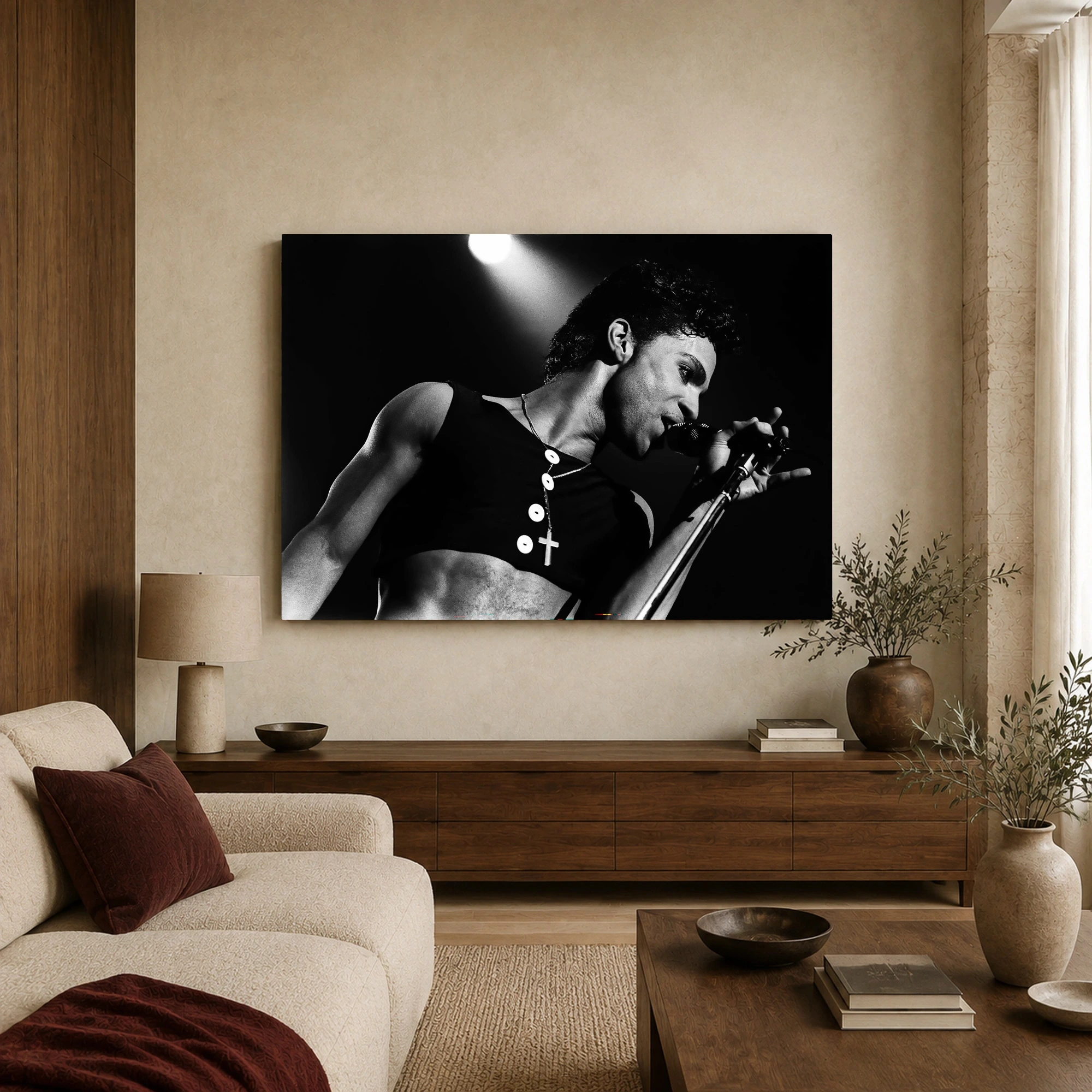 Prince Live Concert Black and White Wall Art, view 3