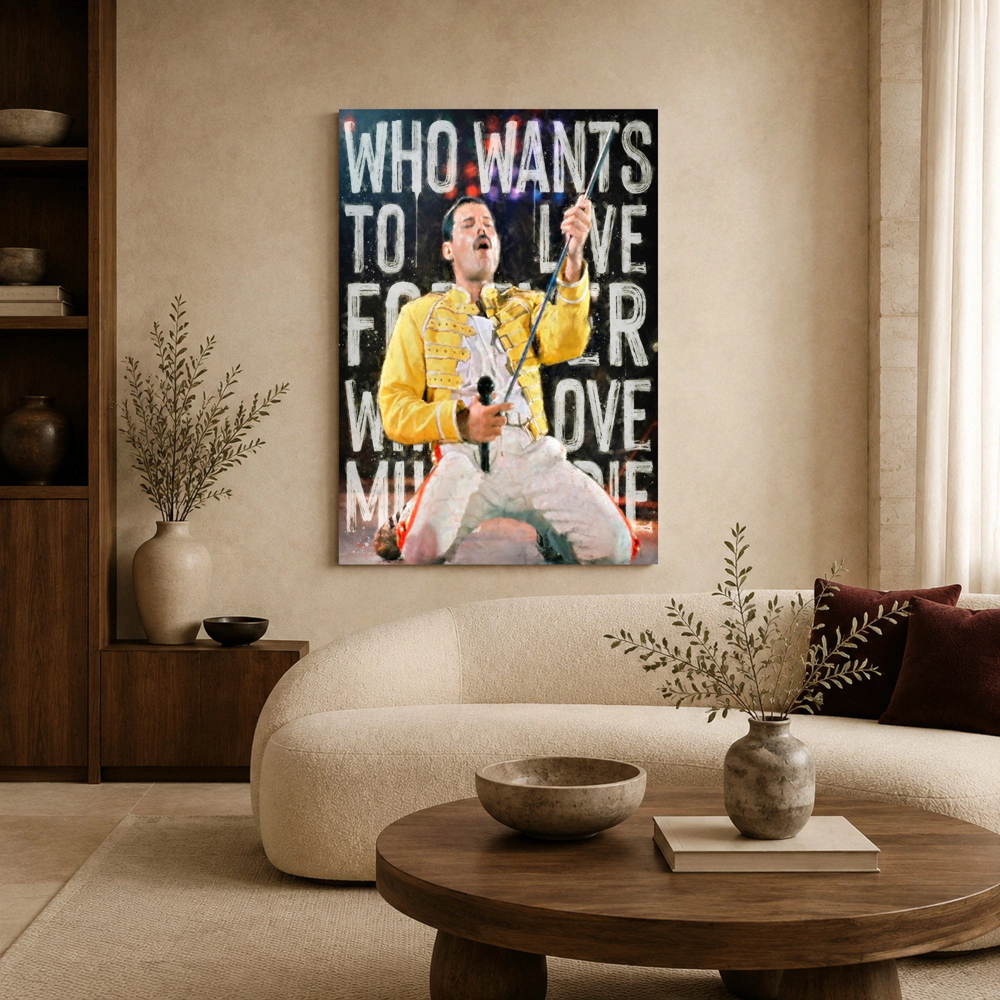 Freddie Mercury Music Wall Art Canvas Print, view 5