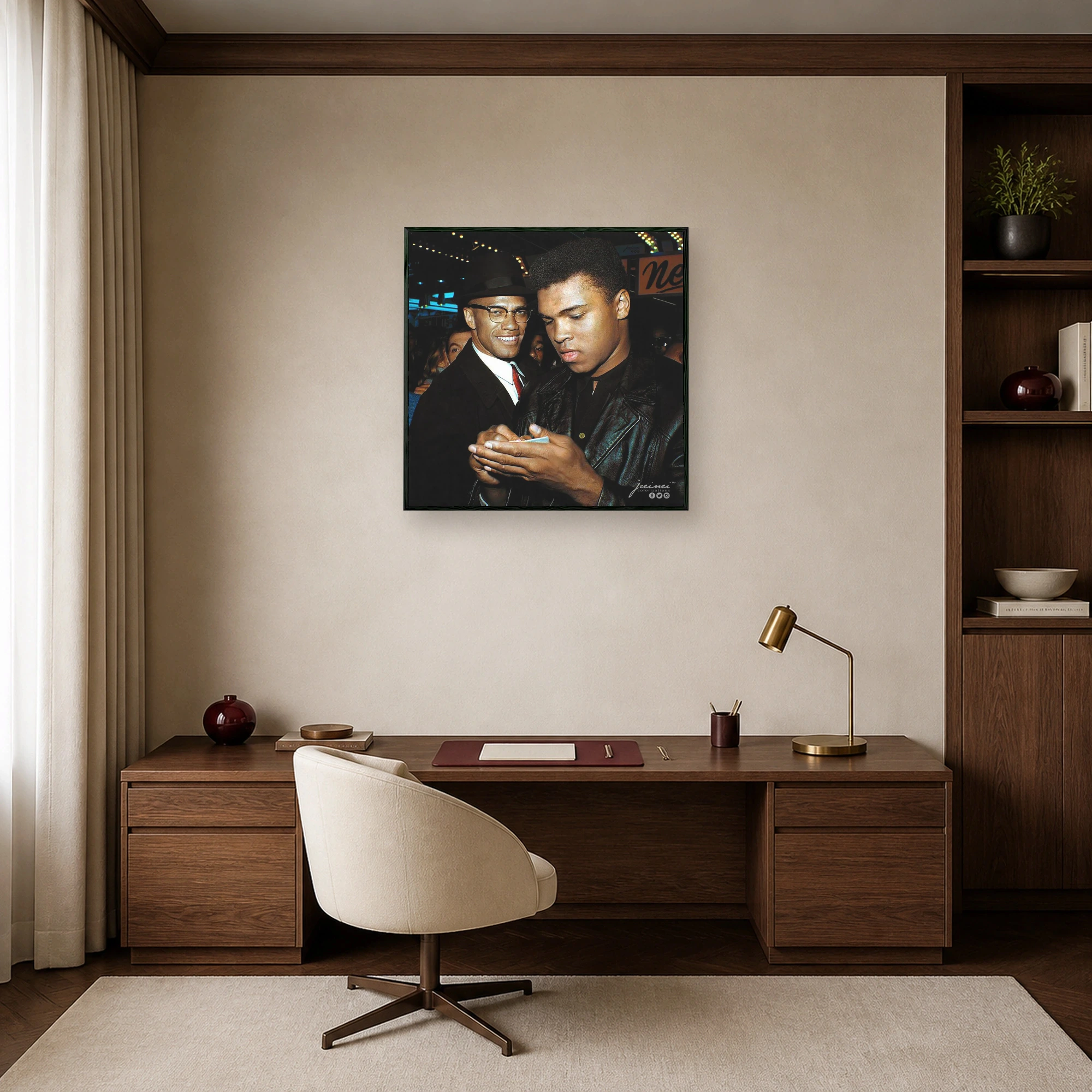 Muhammad Ali and Malcolm X Historic Portrait Canvas Print, view 7