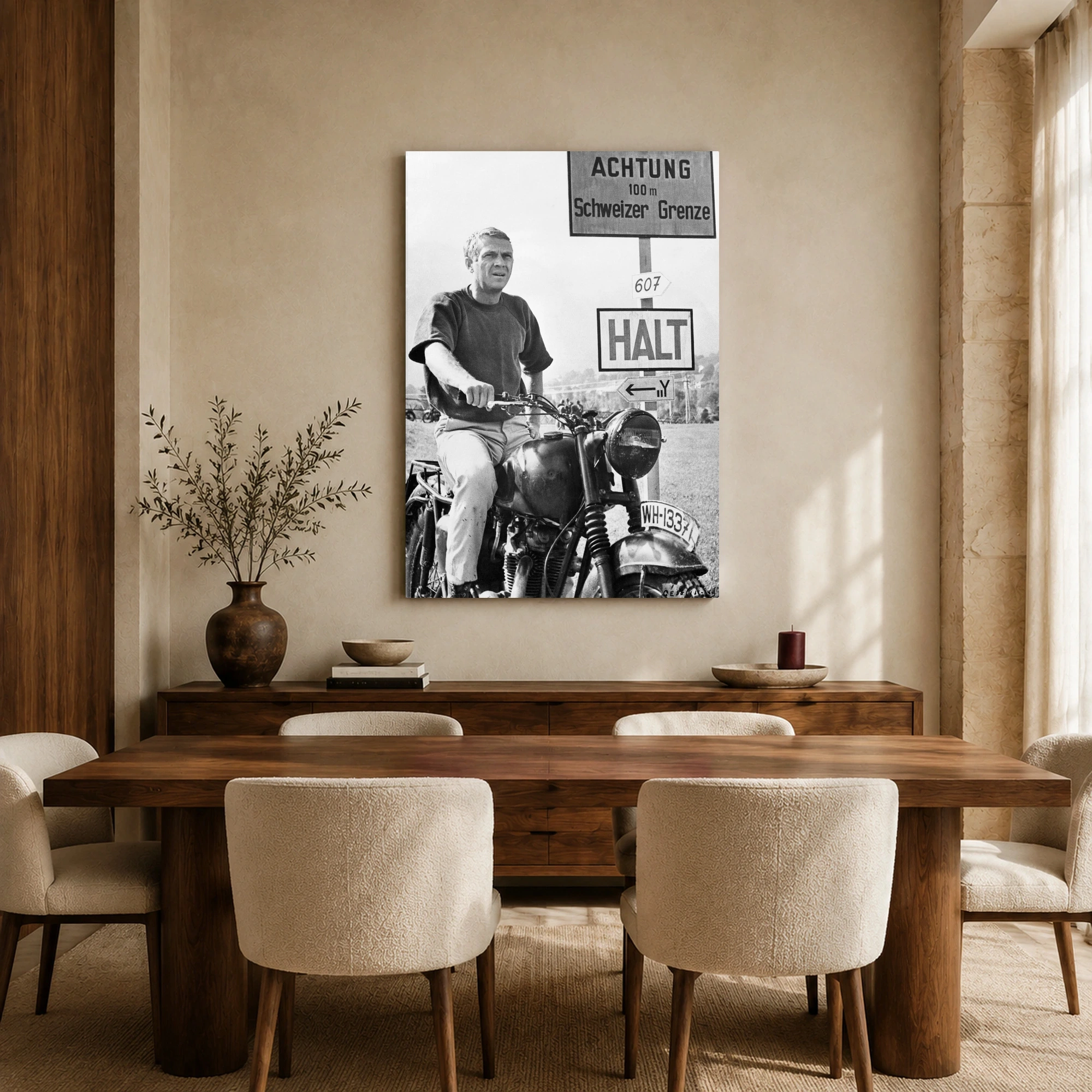 Steve McQueen The Great Escape Motorcycle Vintage Wall Art, view 6