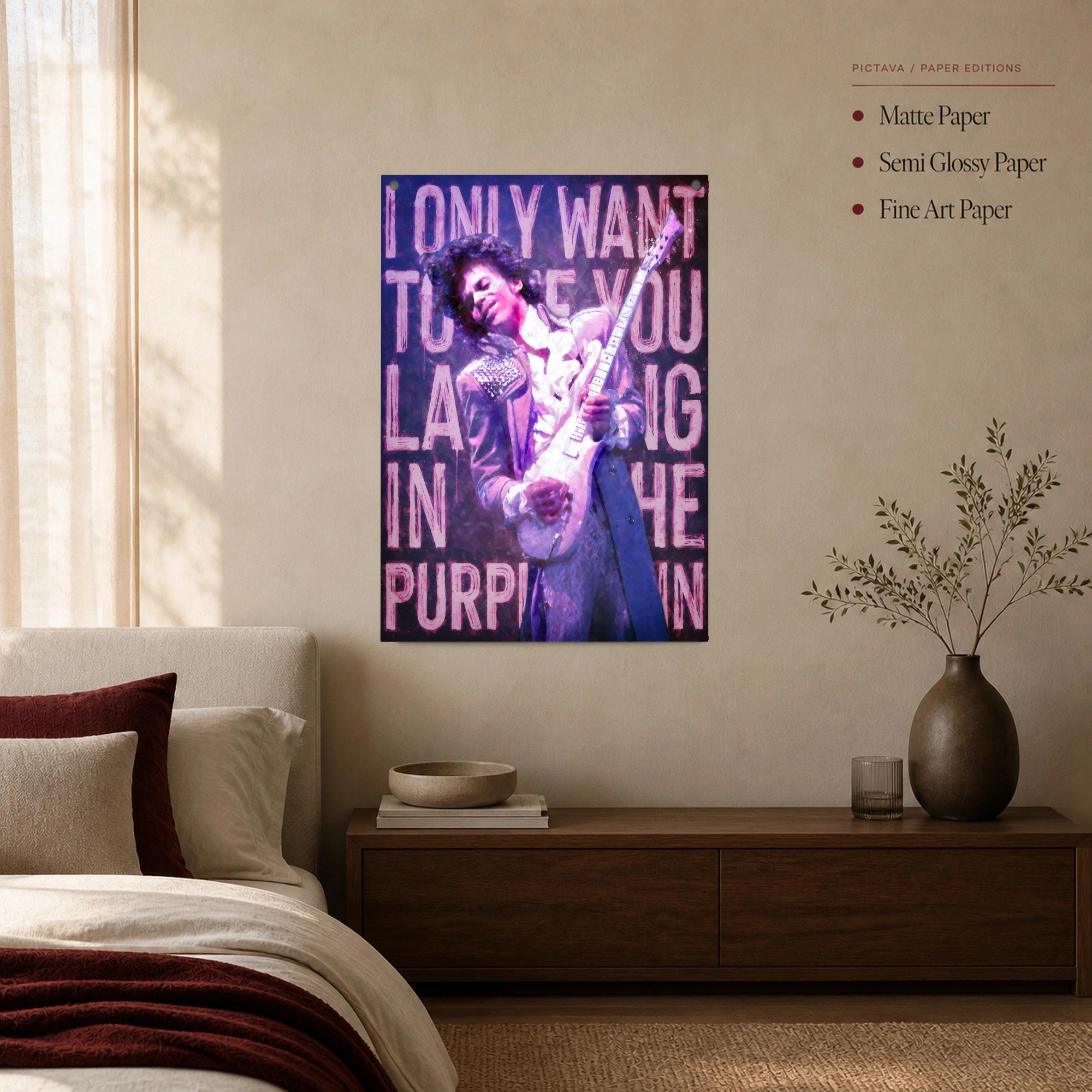 Prince Pop Art Purple Legend Guitarist Music Wall Art, view 4