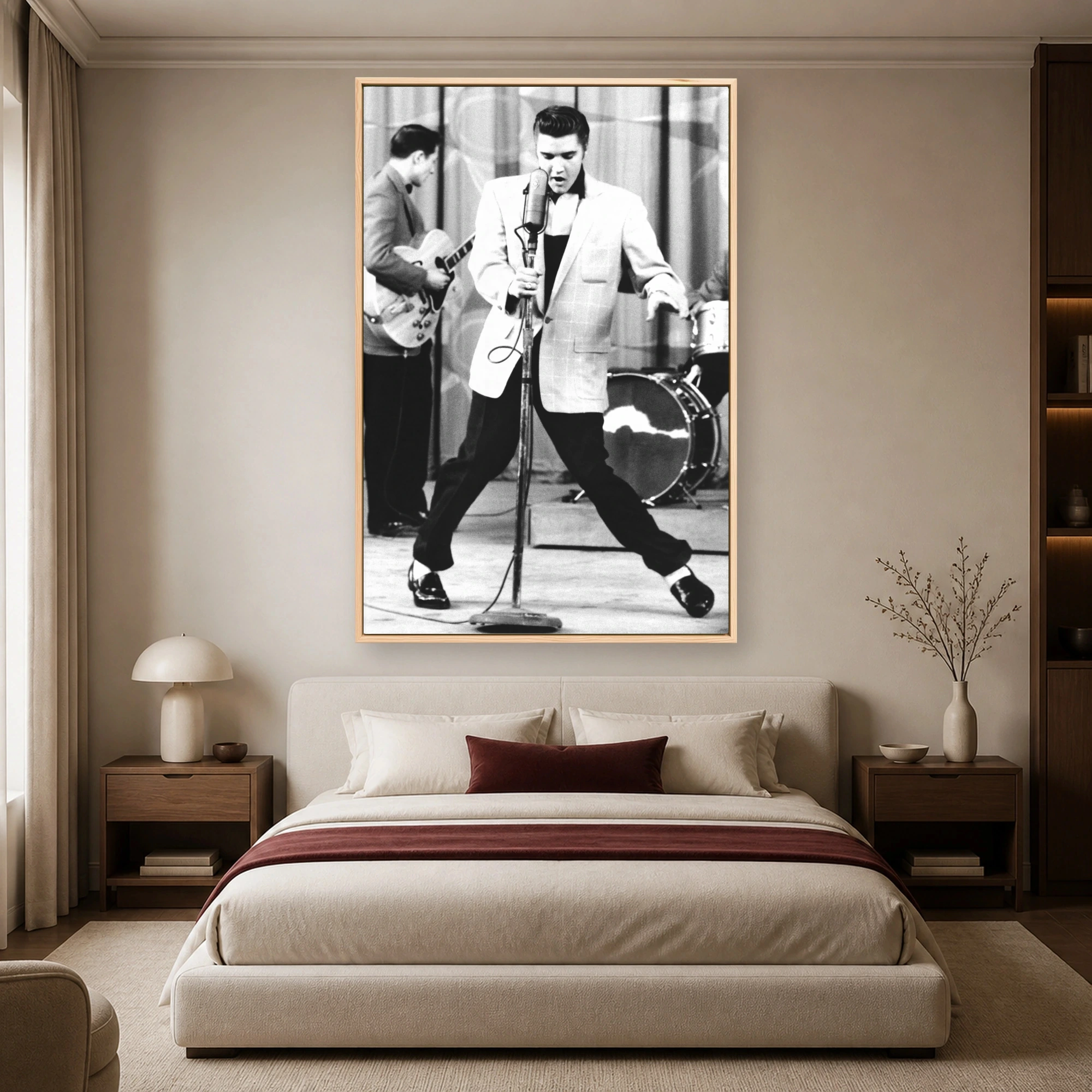 Elvis Presley Live Vintage Black and White Wall Art, view 5
