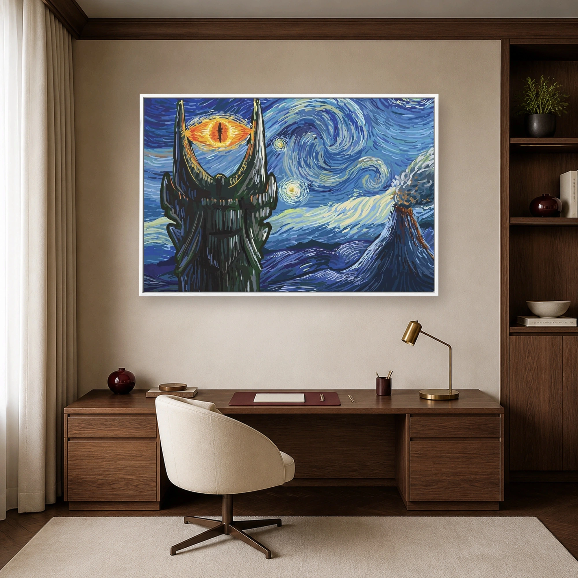 Starry Night Over Mordor Wall Art Canvas Print & Fine Art Poster, view 4