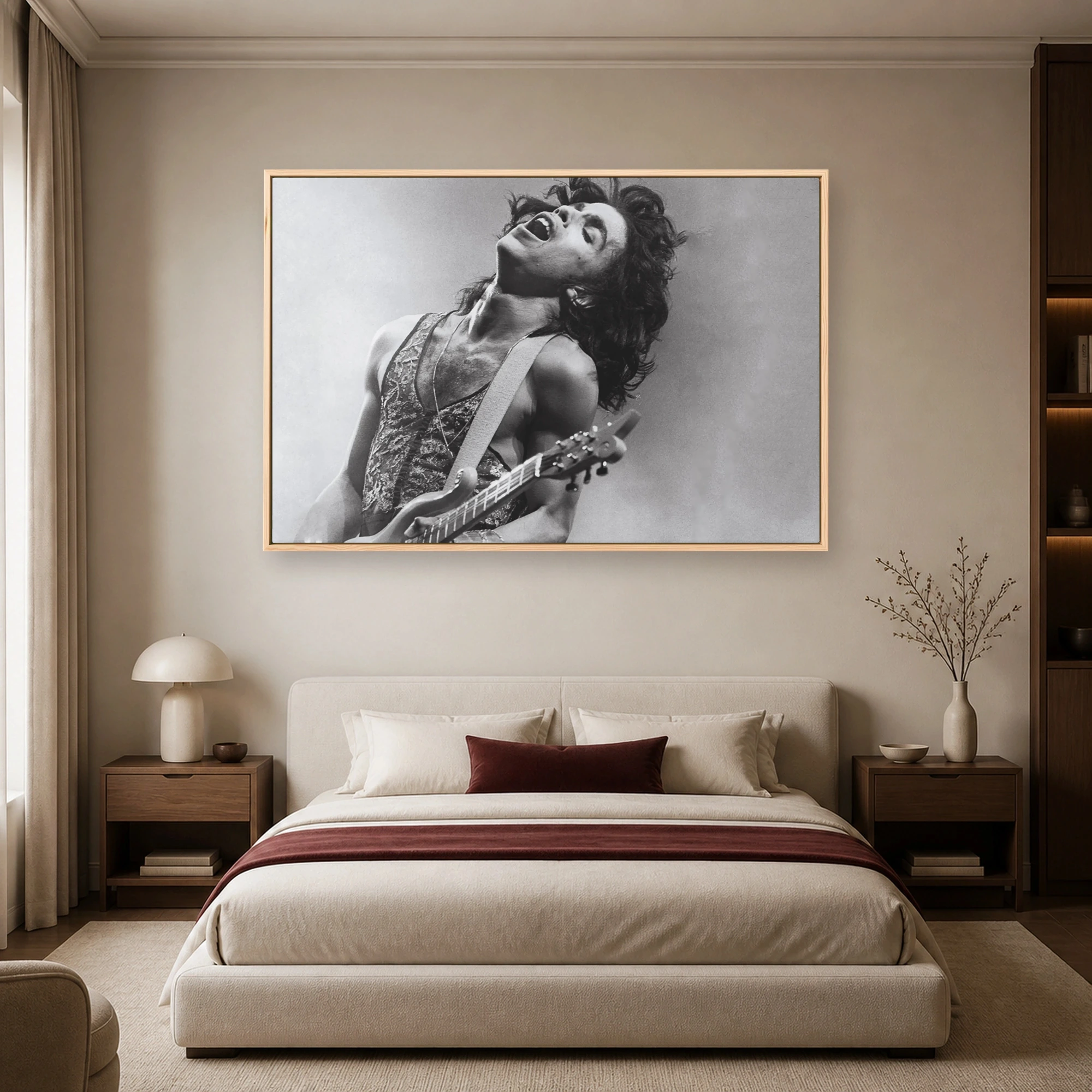 Prince Live Monochrome Guitar Performance Canvas Wall Art, view 6