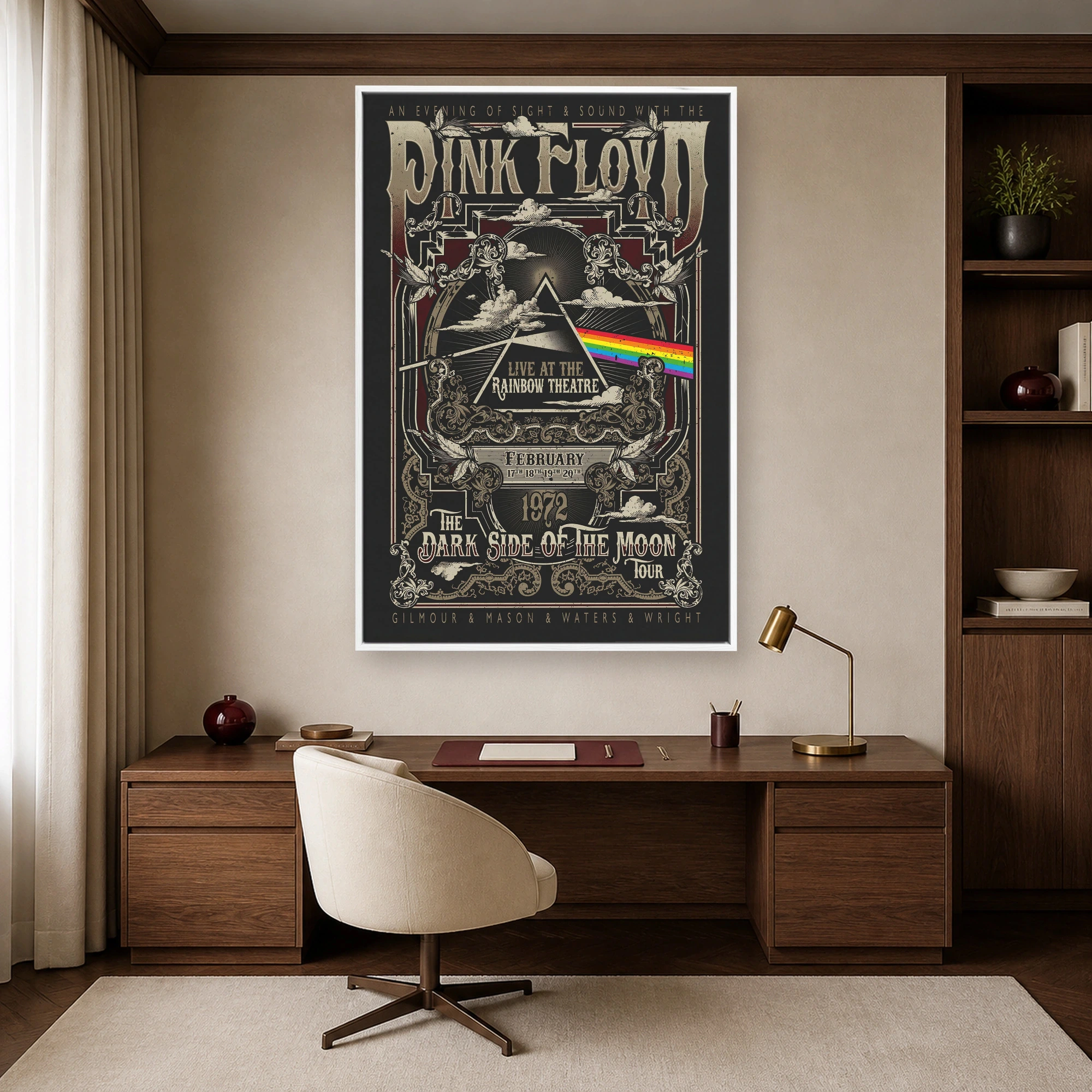 Pink Floyd Rainbow Theatre 1972 Vintage Concert Poster Wall Art, view 7