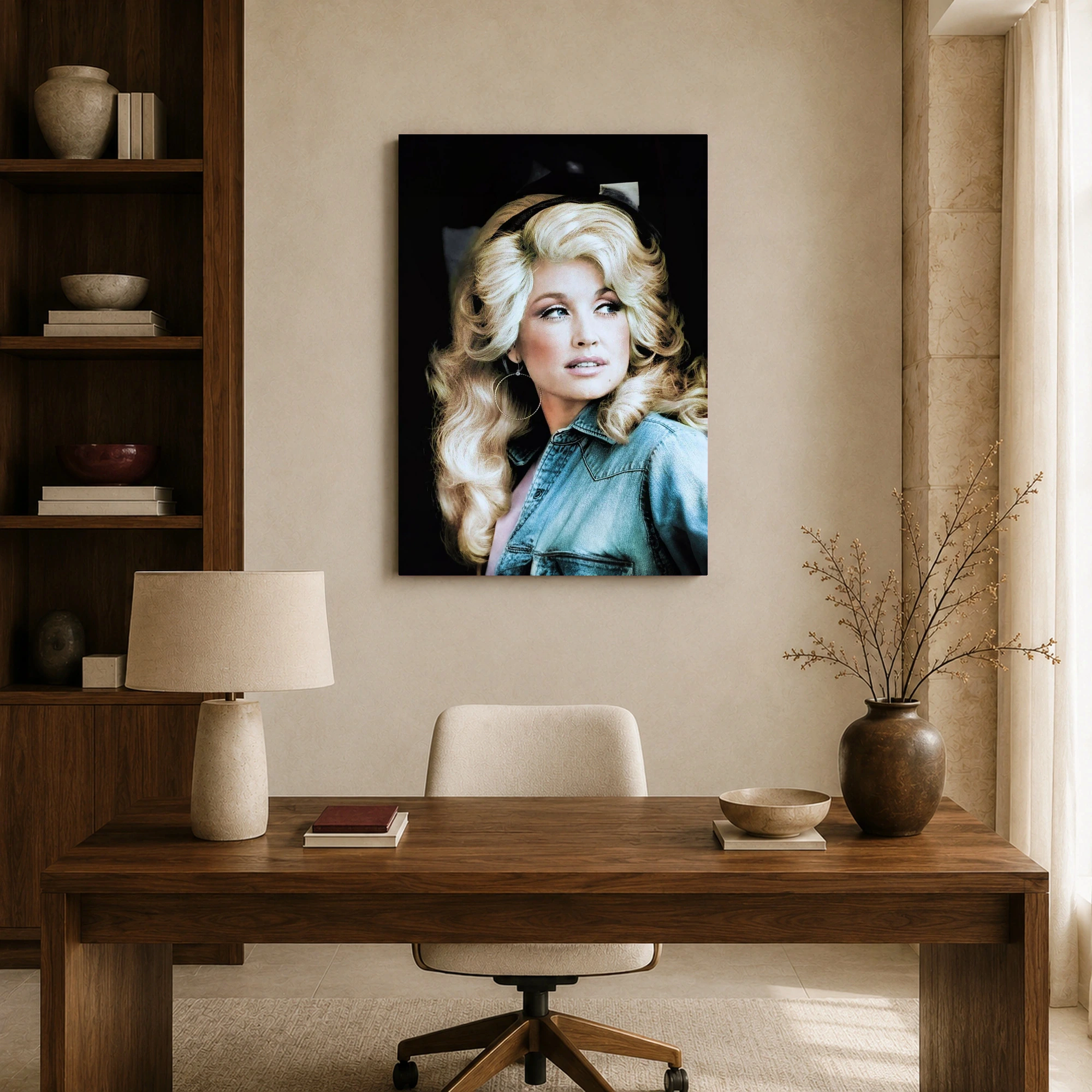 Dolly Parton Vintage Denim Portrait Canvas Print, view 8