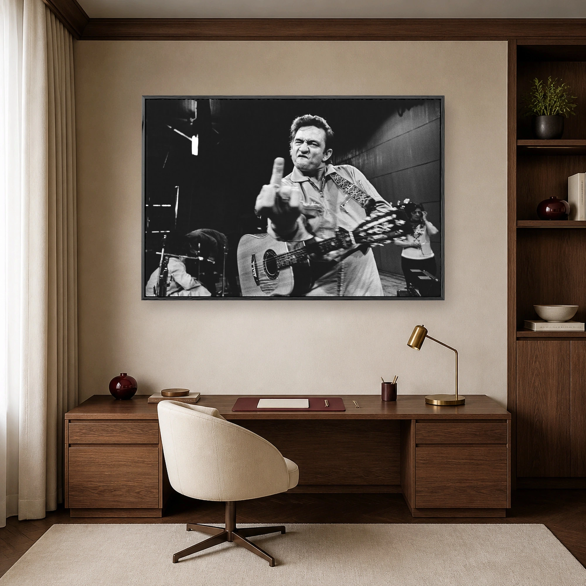 Johnny Cash San Quentin Black and White Photo Print, view 7