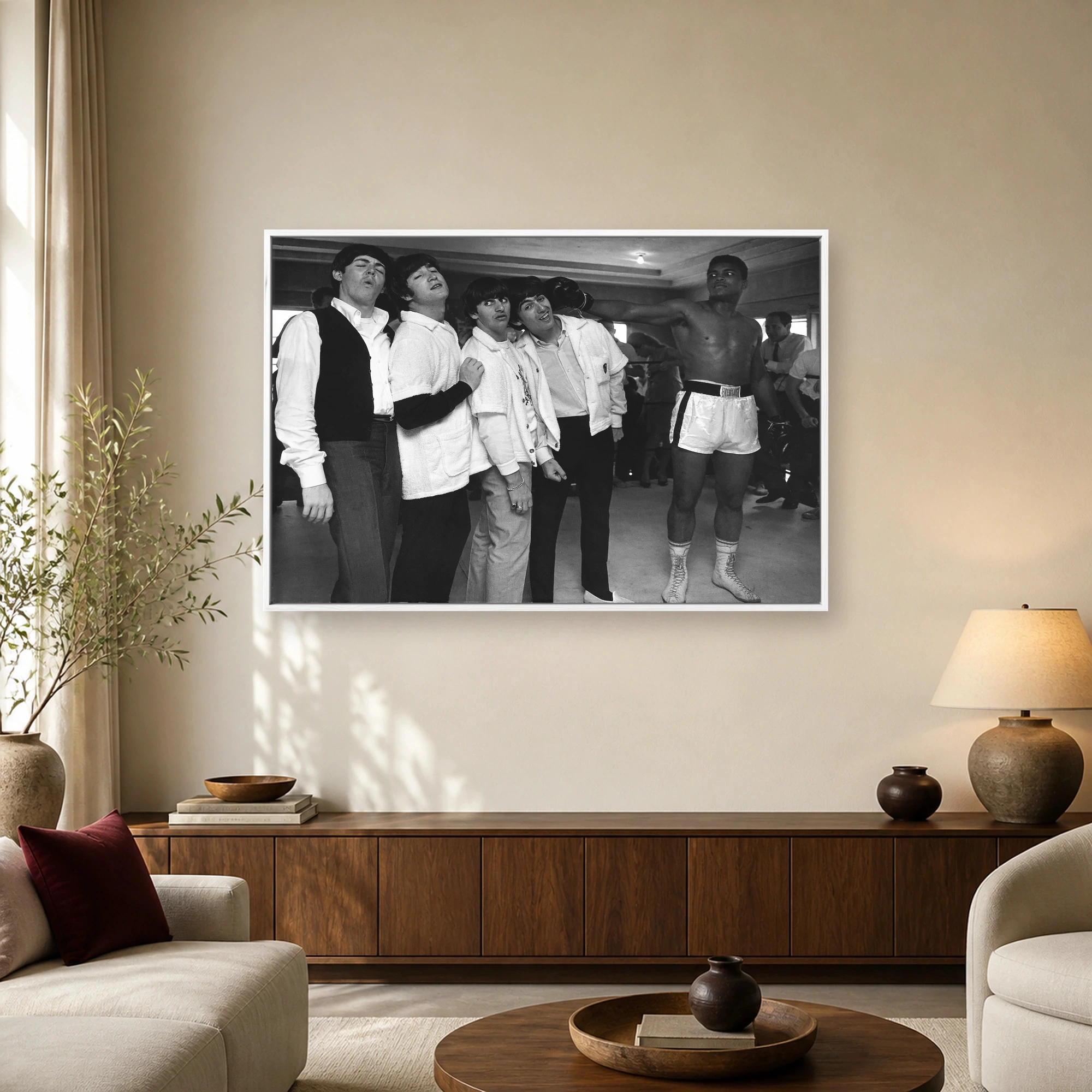 The Beatles and Muhammad Ali Historic Photo Canvas, view 2