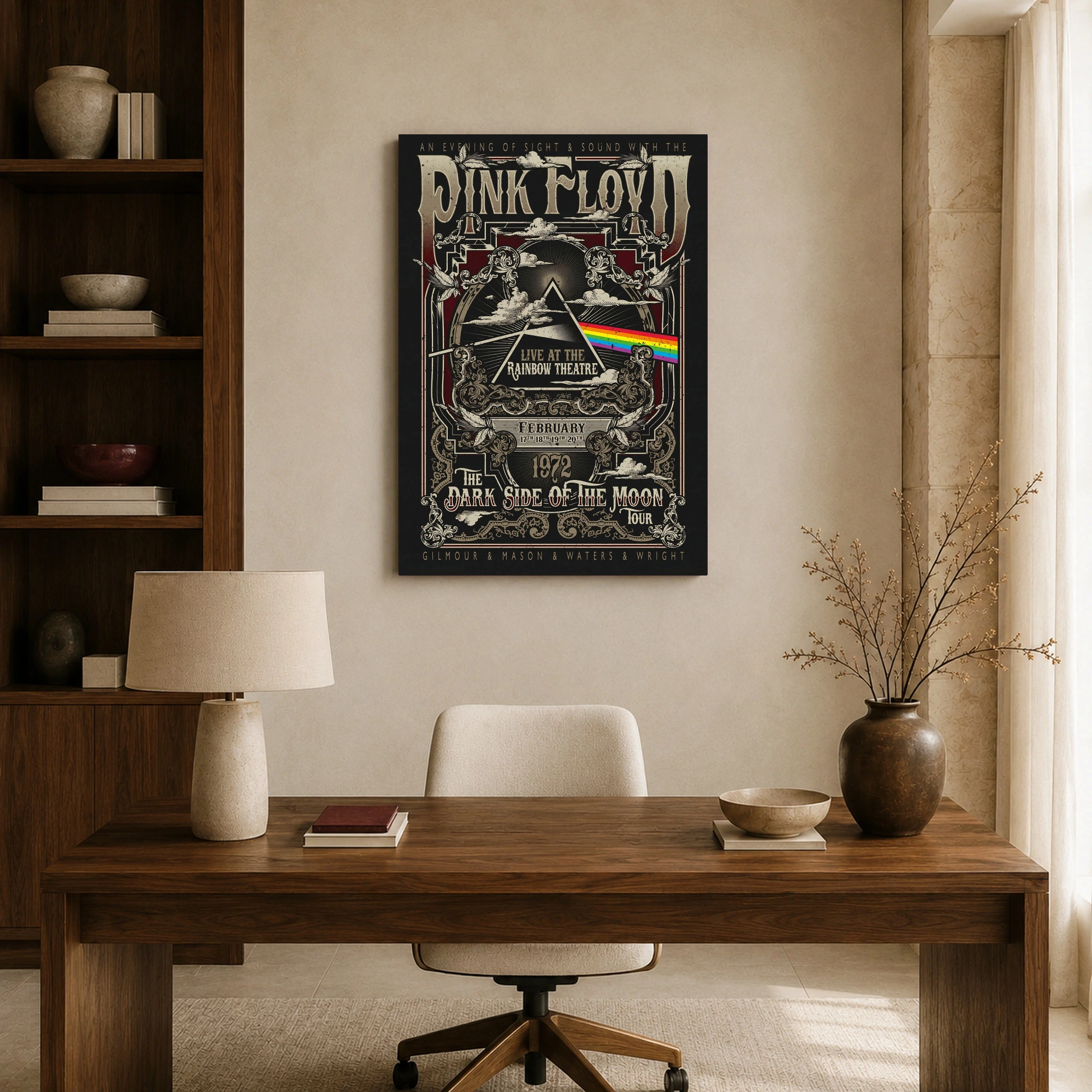 Pink Floyd Rainbow Theatre 1972 Vintage Concert Poster Wall Art, view 8
