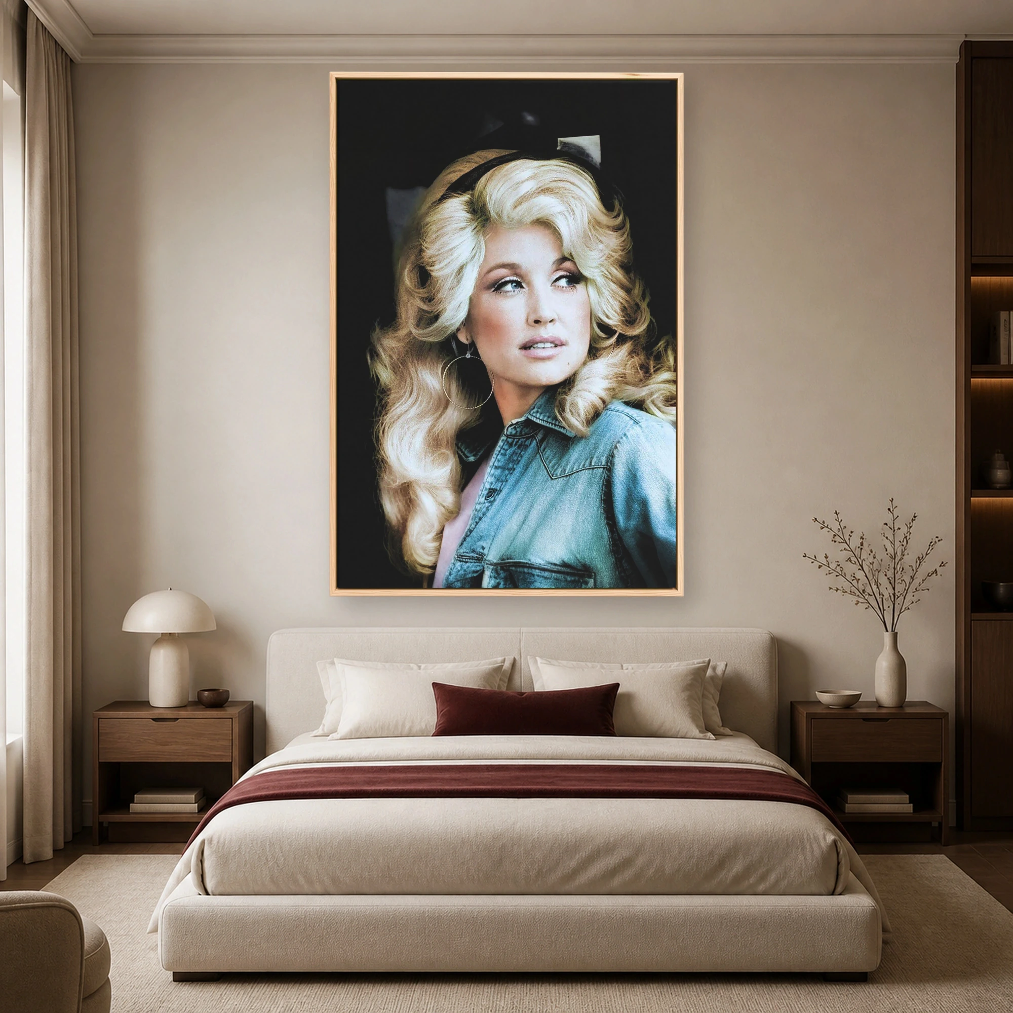 Dolly Parton Vintage Denim Portrait Canvas Print, view 4