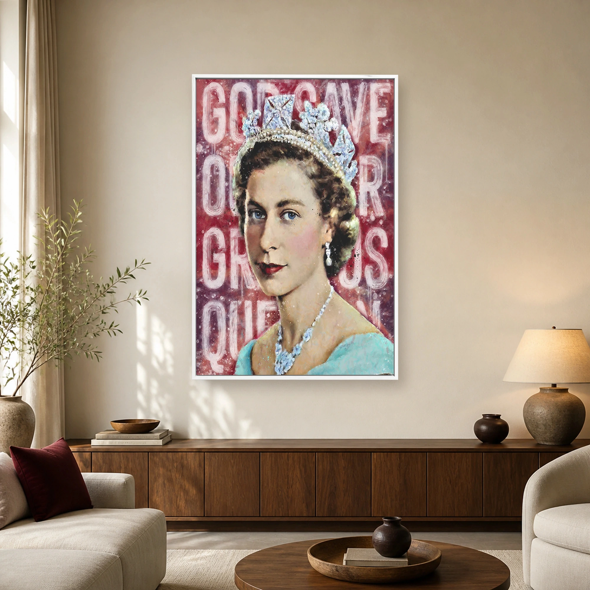 Queen Elizabeth II Pop Art Canvas Print, view 2