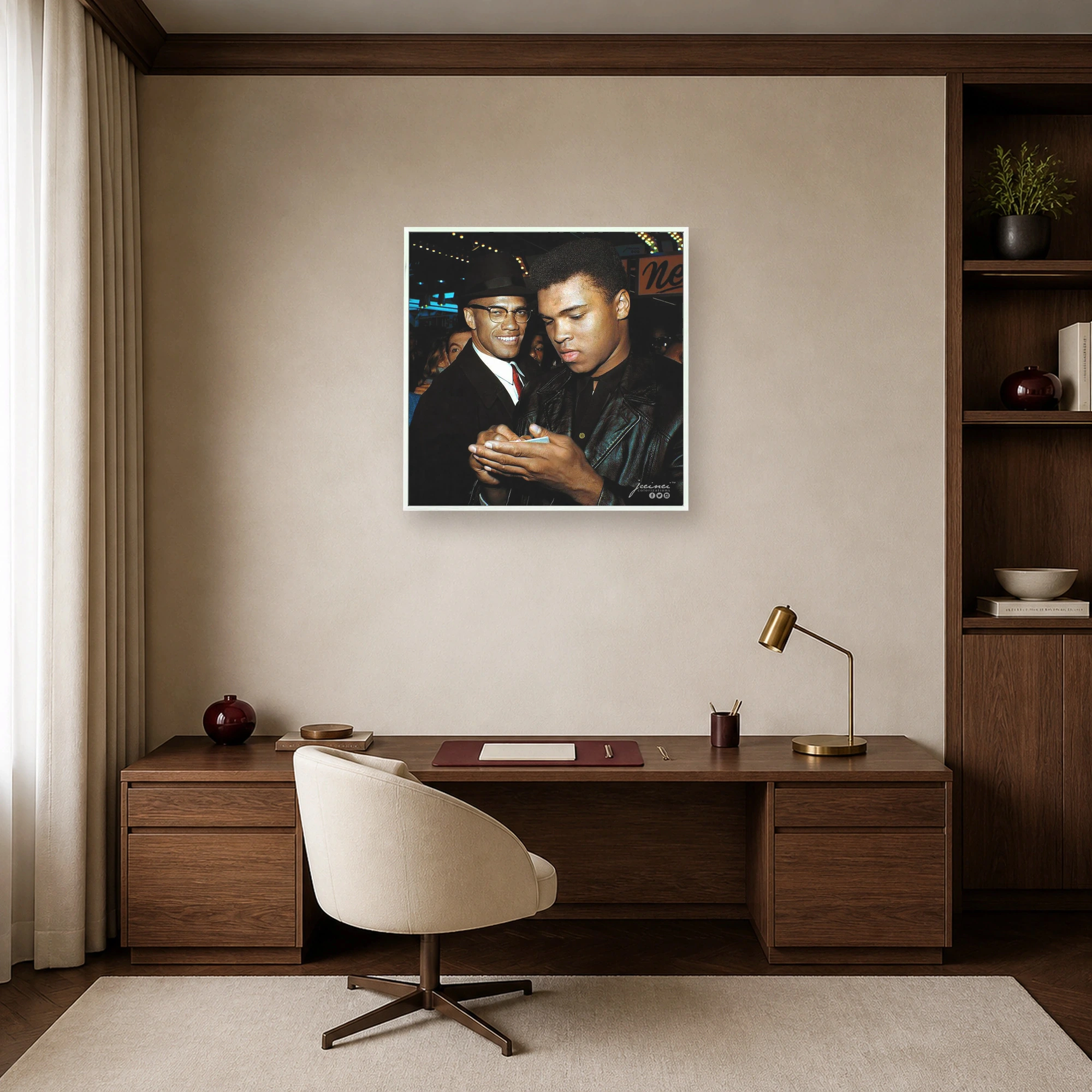 Muhammad Ali and Malcolm X Historic Portrait Canvas Print, view 6